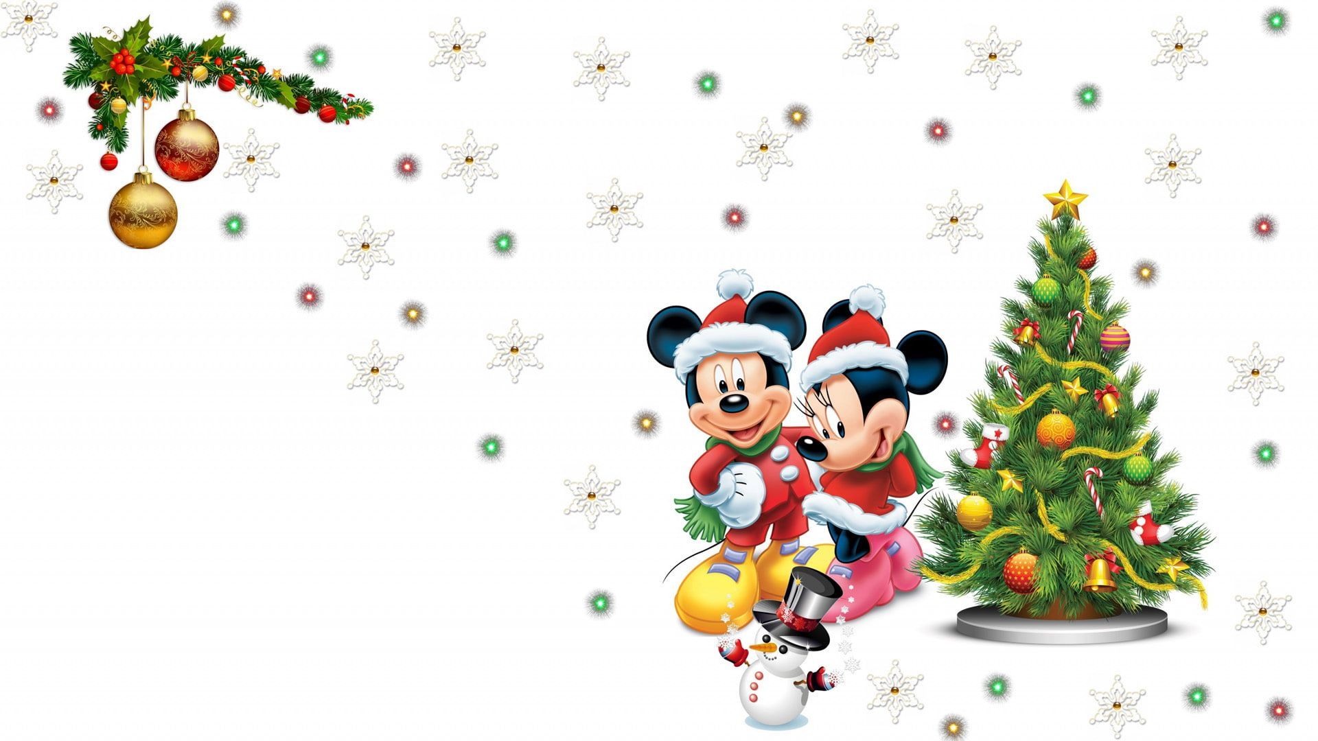 mickey mouse, mickey, snowflake, minnie, pretty lights, snowman, christmas tree mickey mouse #micke. Disney christmas, Merry christmas wallpaper, Mickey christmas