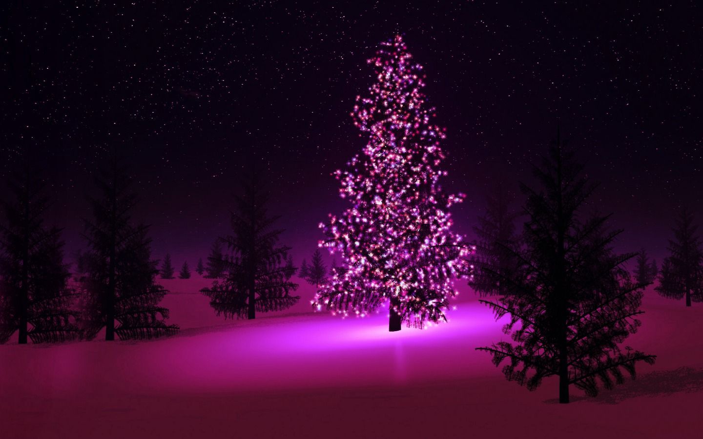 Merry Christmas! Lights Black Tree Fir Pink #r_87. Christmas tree wallpaper, Beautiful christmas trees, Christmas tree lighting