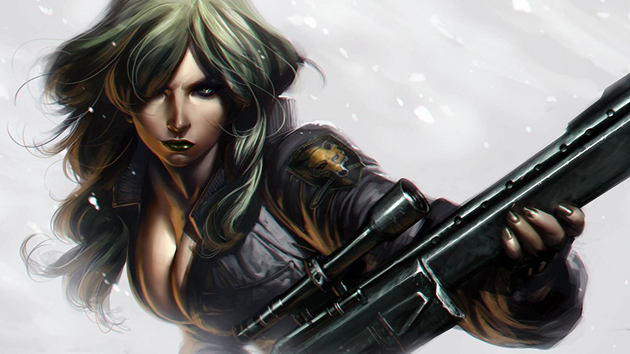 Photo Sniper rifle Snipers female Painting Art
