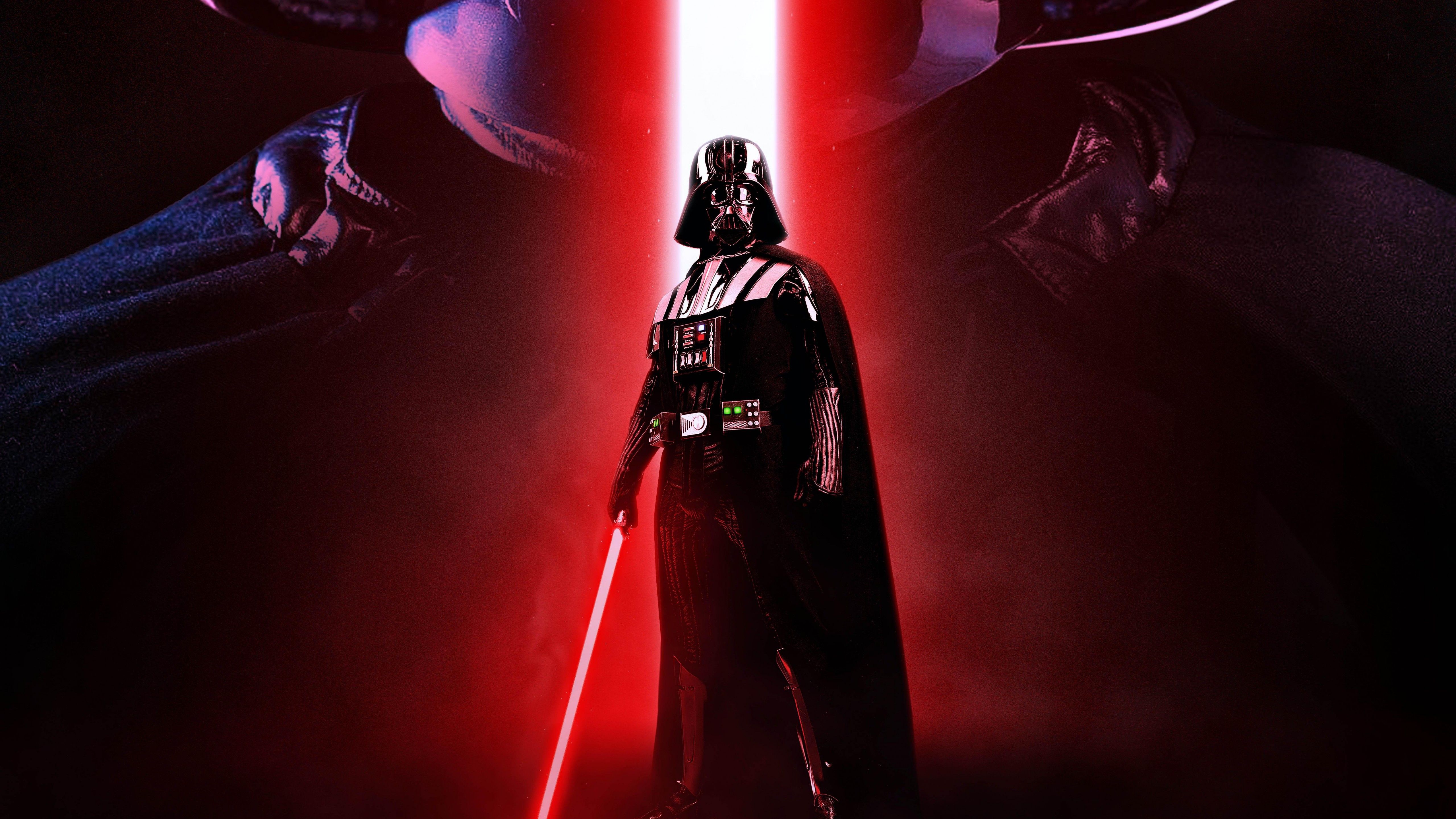 Darth Vader 4K Wallpaper, Sith lightsaber, Star Wars, 5K, Movies