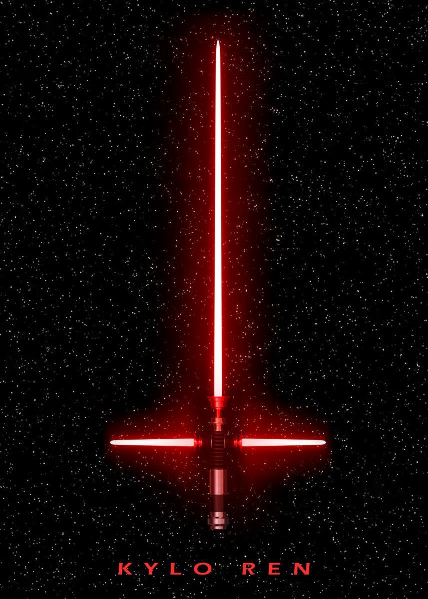Kylo Ren Triple Red Lightsaber Star Wars High Quality Metal Poster. Star Wars Light Saber, Star Wars Background, Star Wars Wallpaper