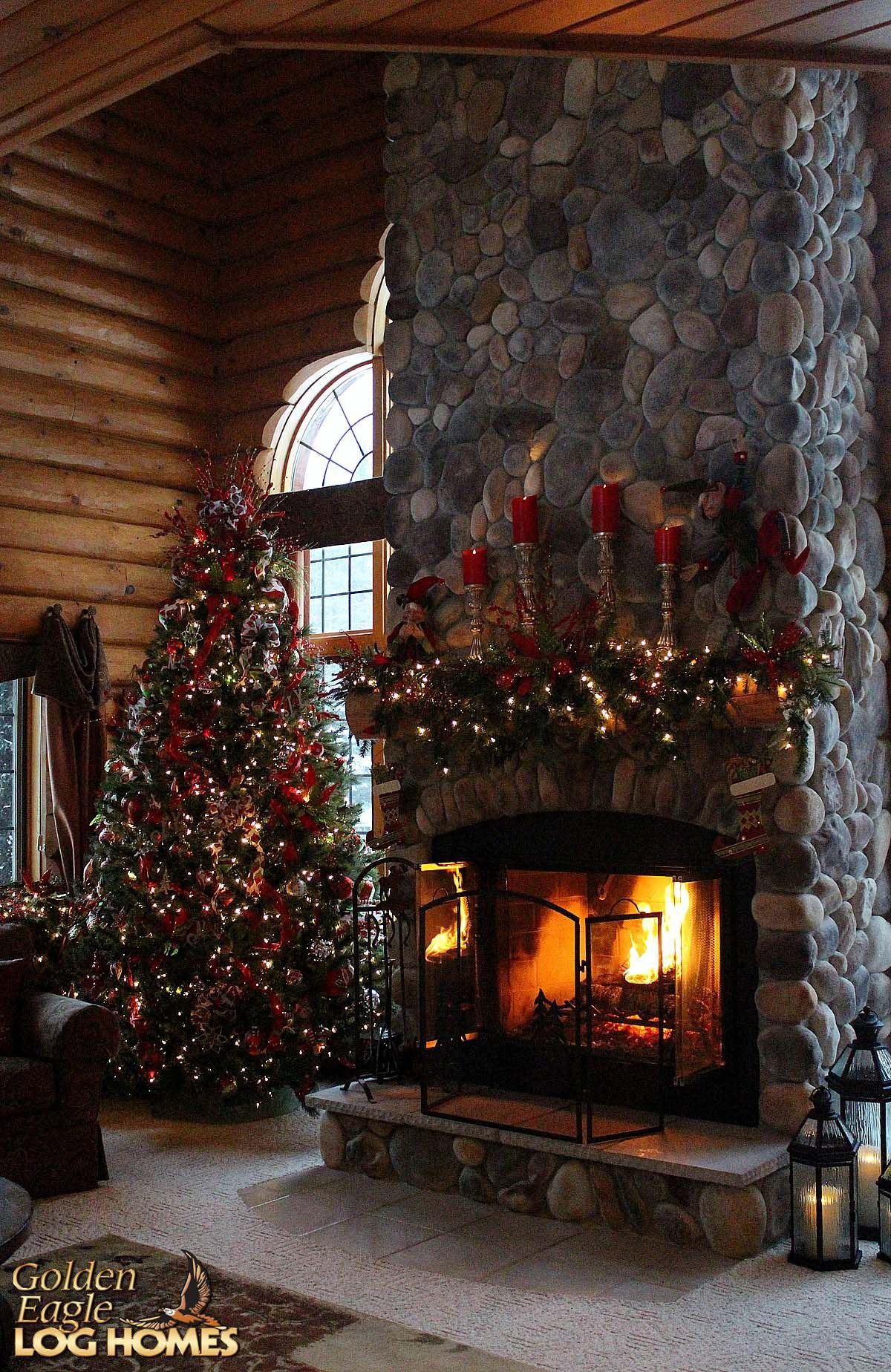 Cozy Rustic Christmas. A Cozy Rustic Christmas. Rustic christmas, Cabin christmas, Christmas fireplace