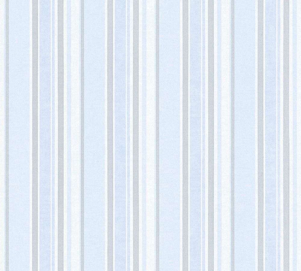 Wallpaper Kids Stripes Striped Blue Silver Metallic 35849 3