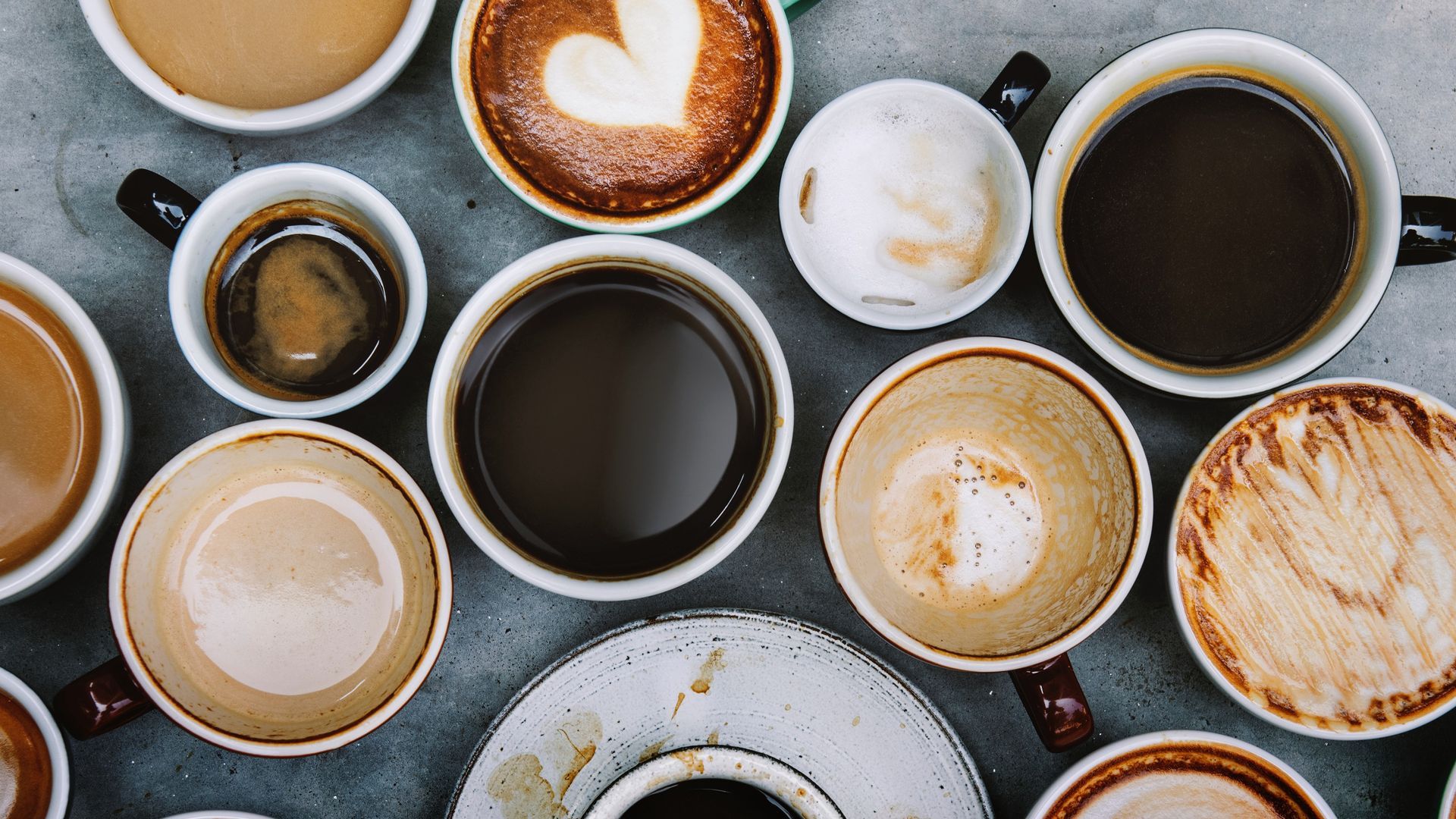 Top View of Mugs Filled with Coffees Wallpaper