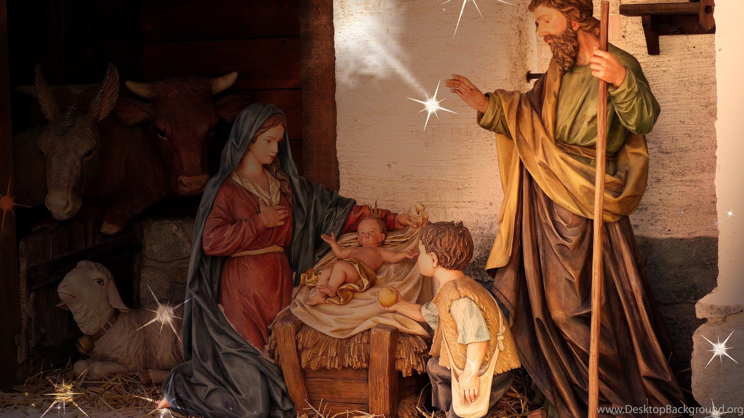 Birth Of Jesus Scene At Every Christmas Wallpaper - HD Wallpaper Desktop Background