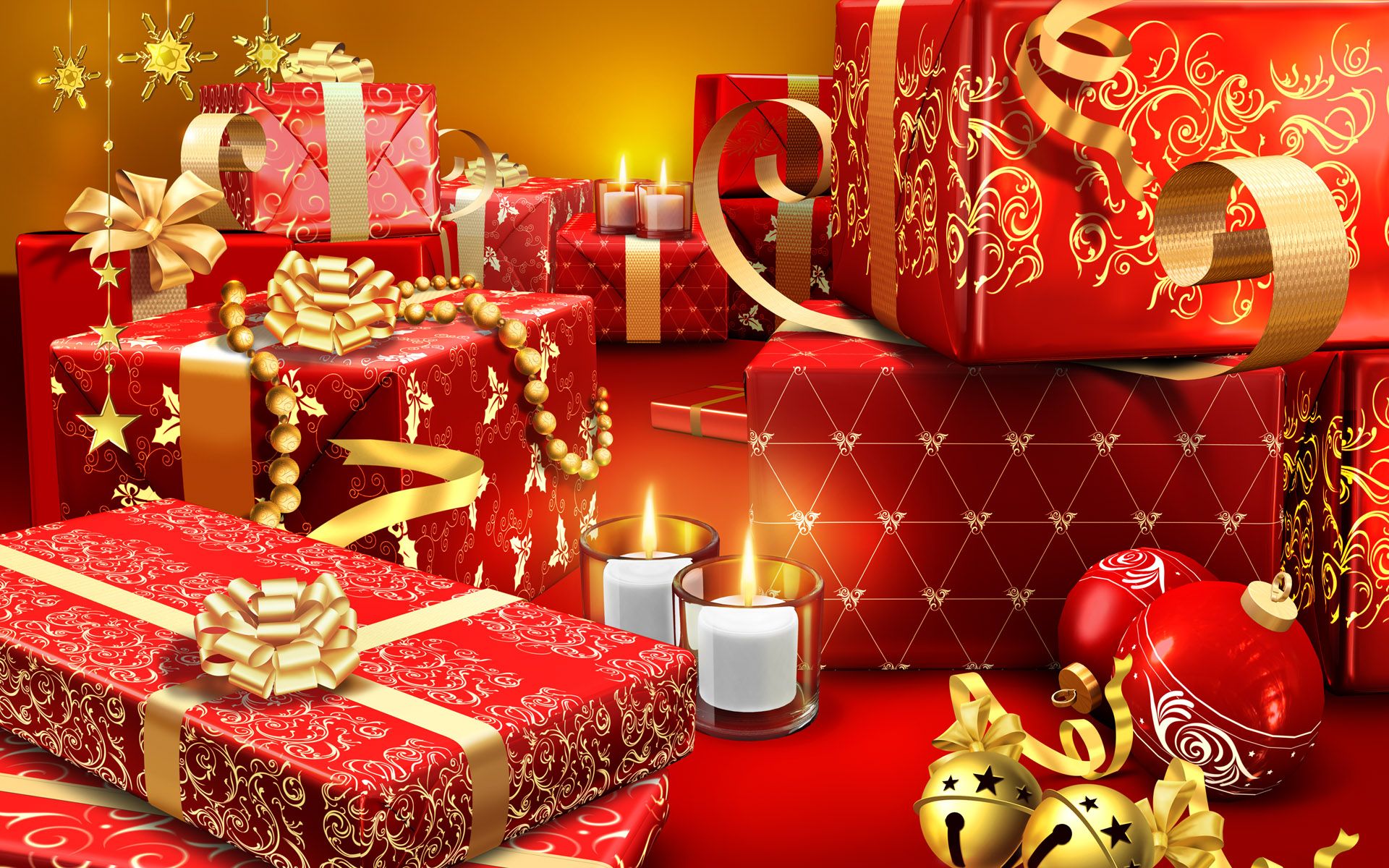 Christmas Background Tree With Presents HD Wallpaper