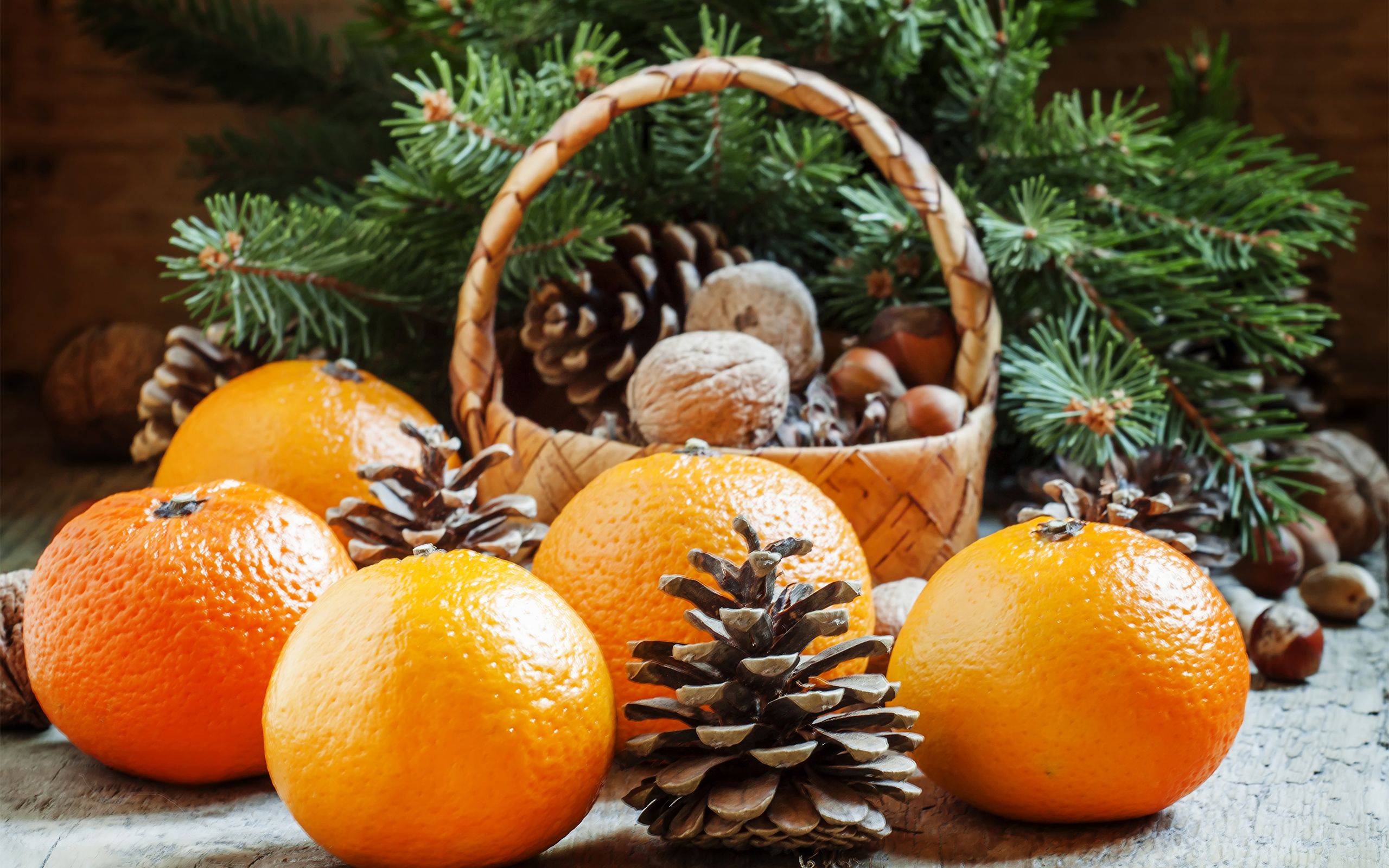 Christmas Wallpaper With Oranges Quality Image And Transparent PNG Free Clipart