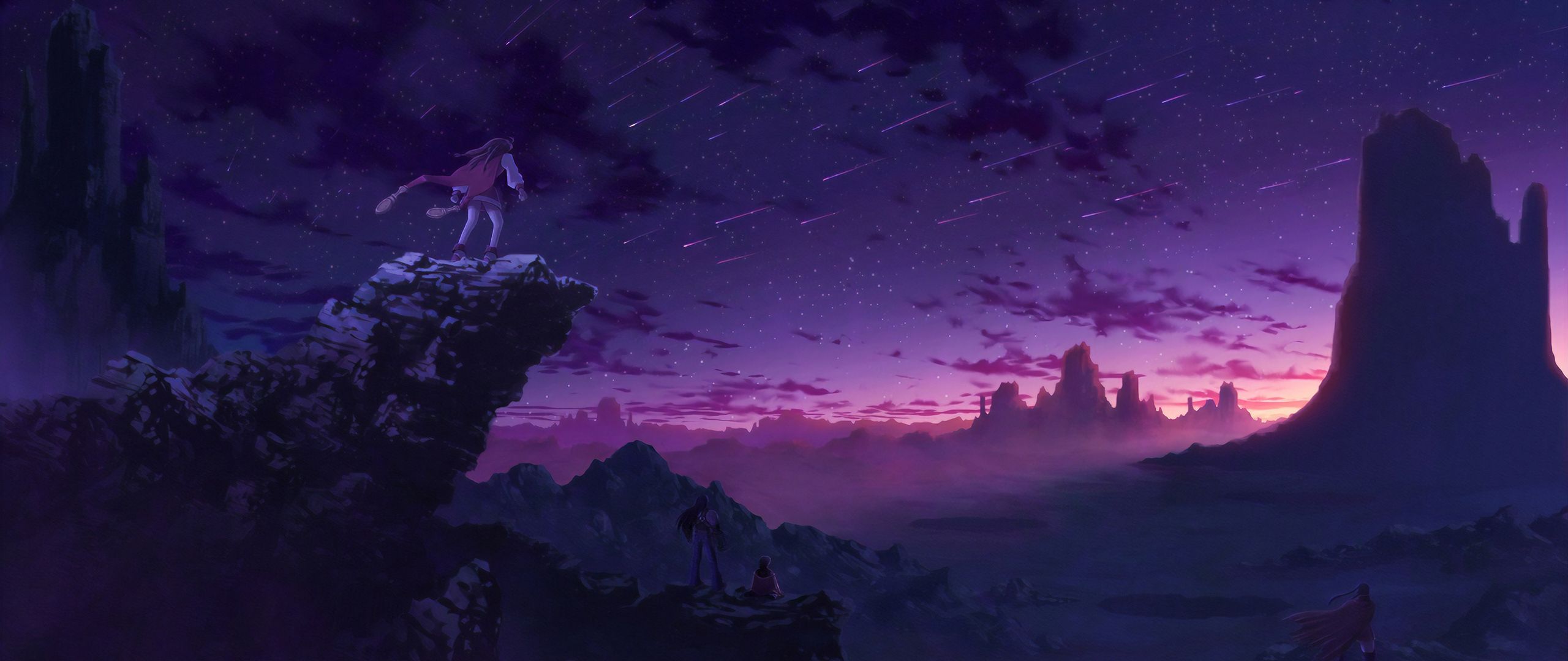 Purple Anime Sky HD Wallpaper