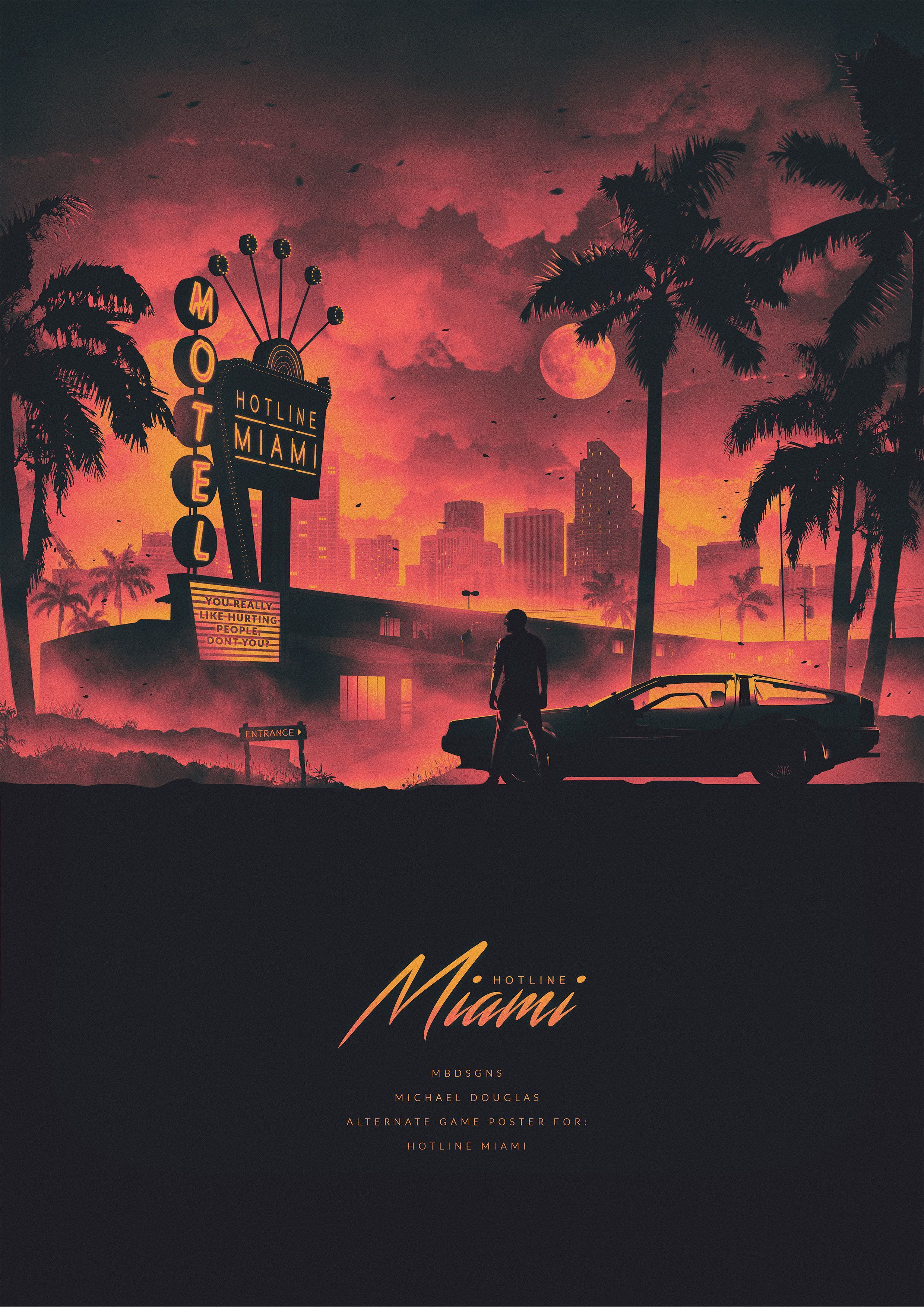 Retro Miami Sunset Wallpaper
