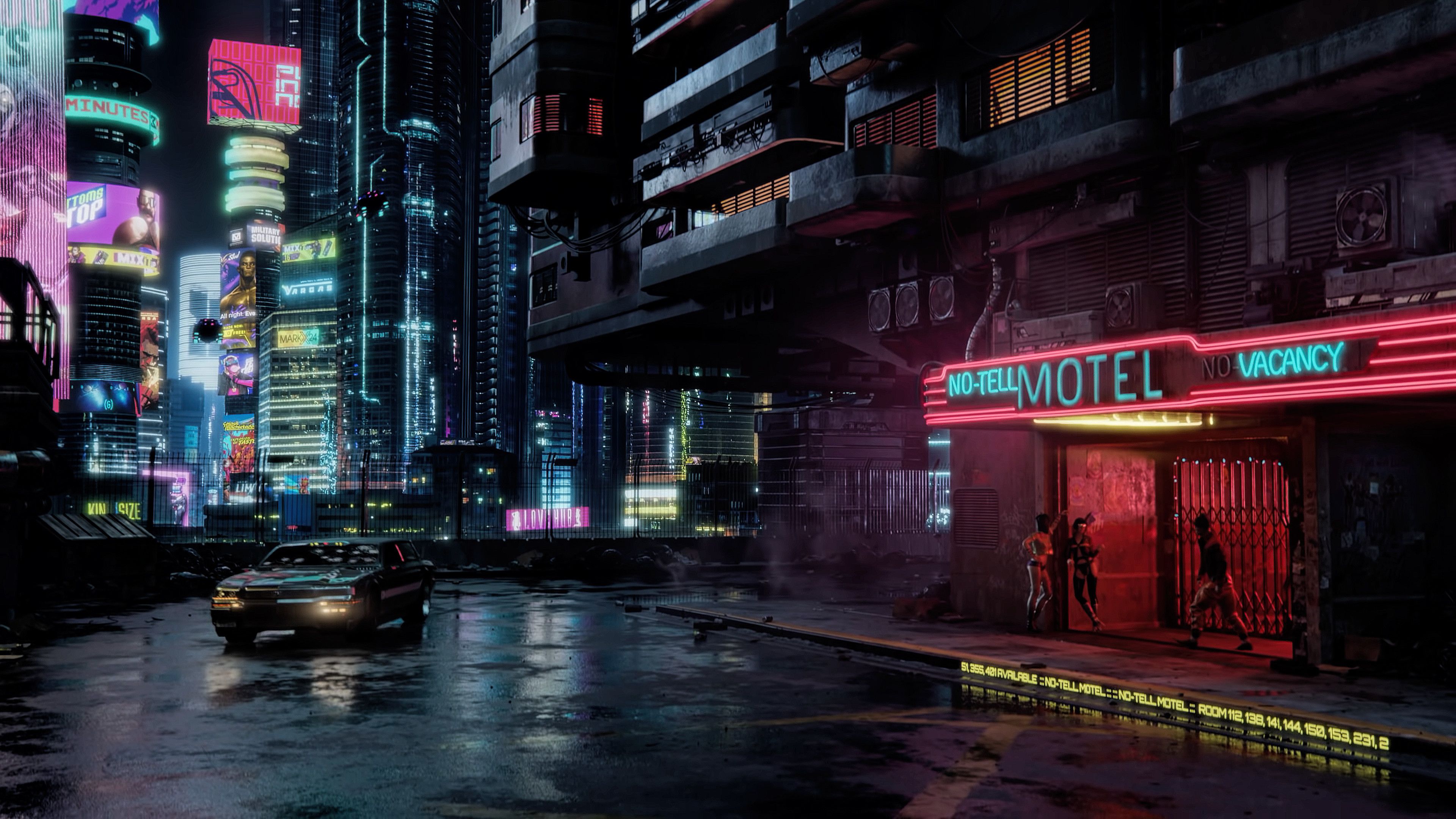 Cyberpunk Night City Car Buildings 4K Wallpaper #4.1066