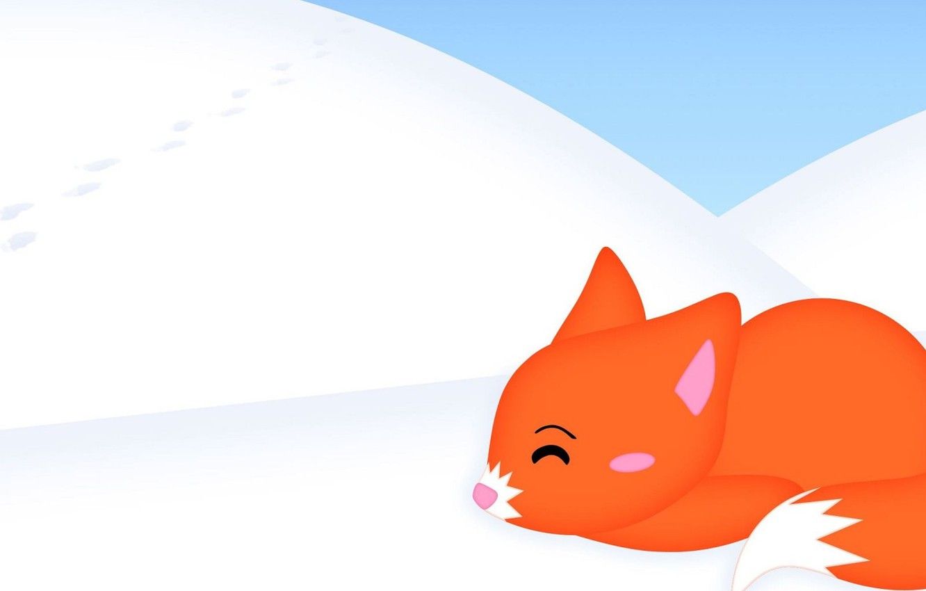 Wallpaper winter, snow, cute, minimalism, Fox, Fox, fox, winter, snow, nice, cute image for desktop, section минимализм