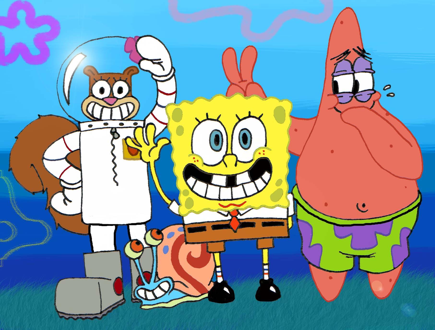Spongebob Squarepants Characters And Patrick And Sandy Wallpaper & Background Download