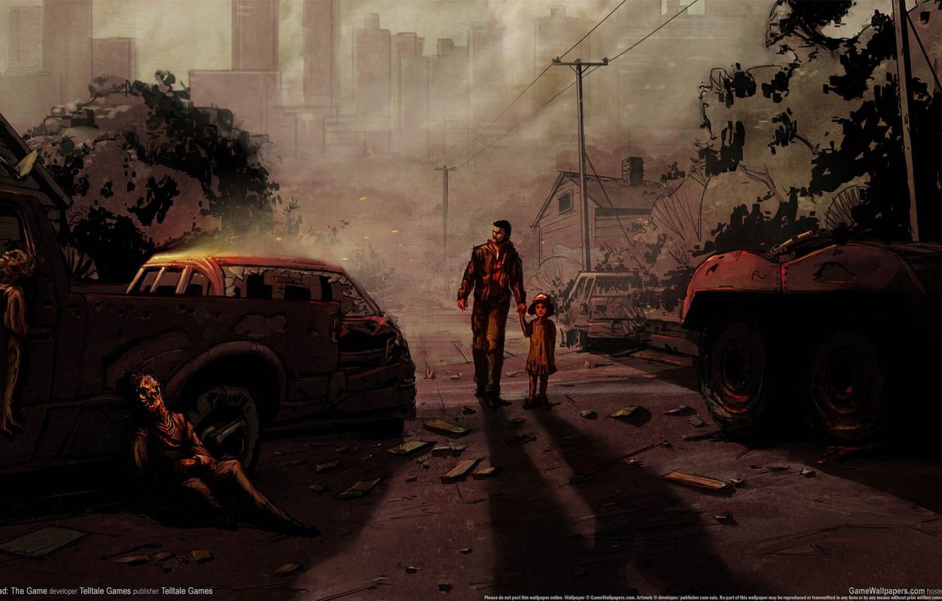 Wallpaper Apocalypse, the game, figure, child, art, zombies, male, art, the game, the walking dead, the walking dead image for desktop, section игры