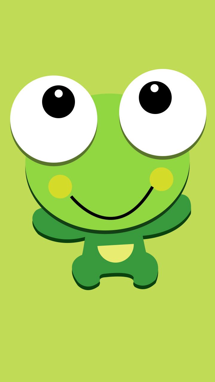 Hey cutie. Frog cartoon animation, cute wallpaper art. Green color funny style. #green #frog #cute. Kartun, Seni, Gambar