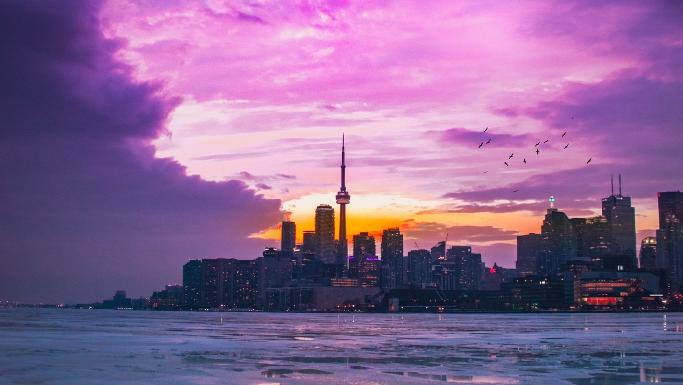 Pink Sky In Urban City Desktop Laptop HD Wallpaper, HD Nature 4K Wallpaper, Image, Photo and Background