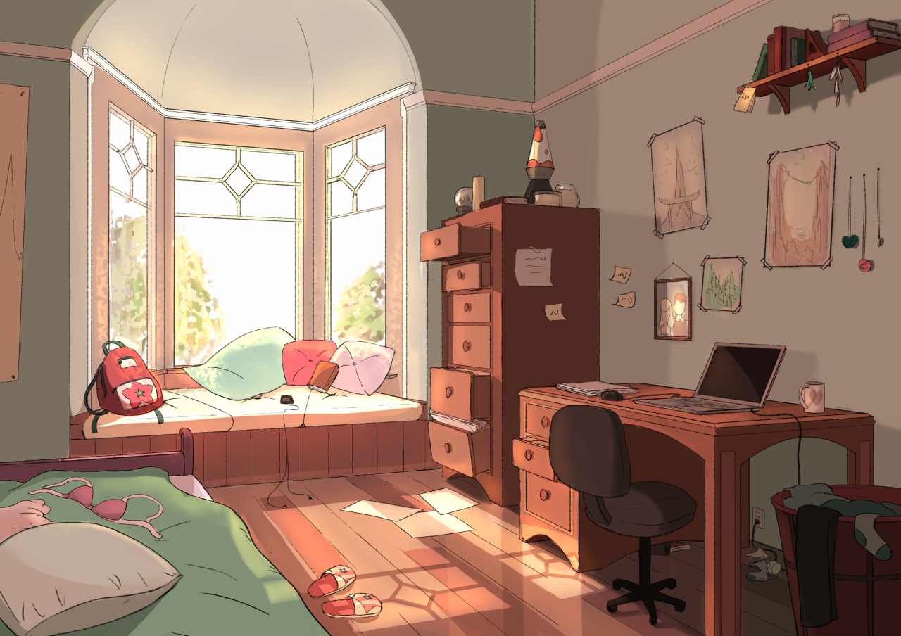 drawing references. Bedroom drawing, Art, Anime scenery