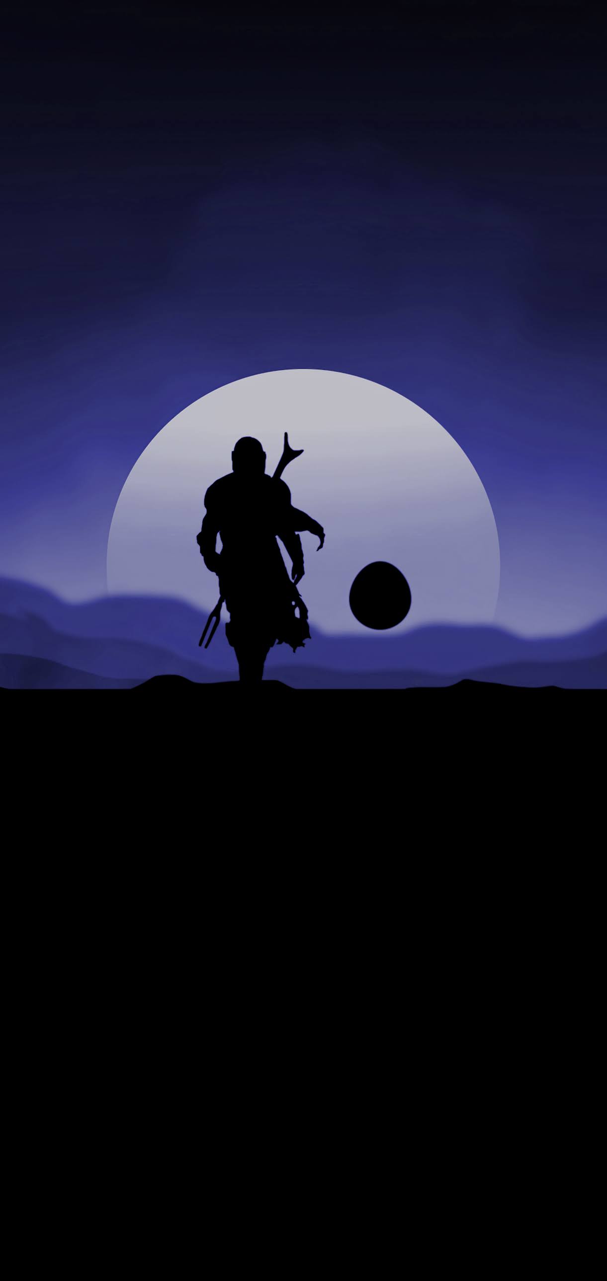 Black amoled wallpaper Mandalorian