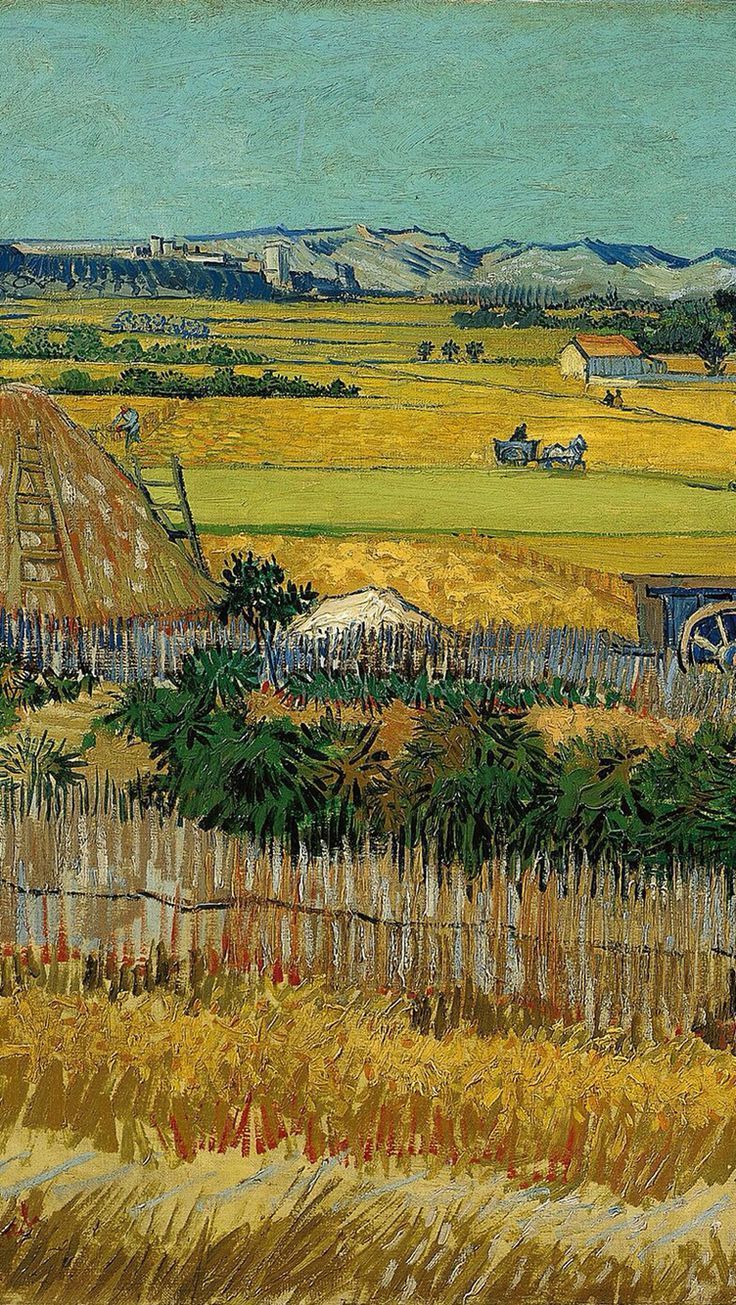 iPhone Wallpaper Gogh's painting in iPhone wallpaper #Gogh39s #iPhone #iphonewallpaper #painting #van #Wallpa. Van gogh schilderijen, Landschap, Wallpaper