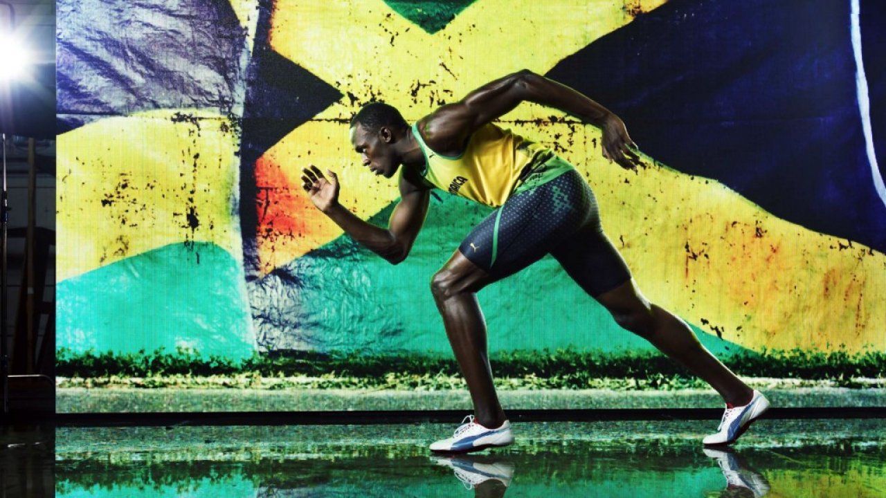 Jamaican Flag And Usain Bolt