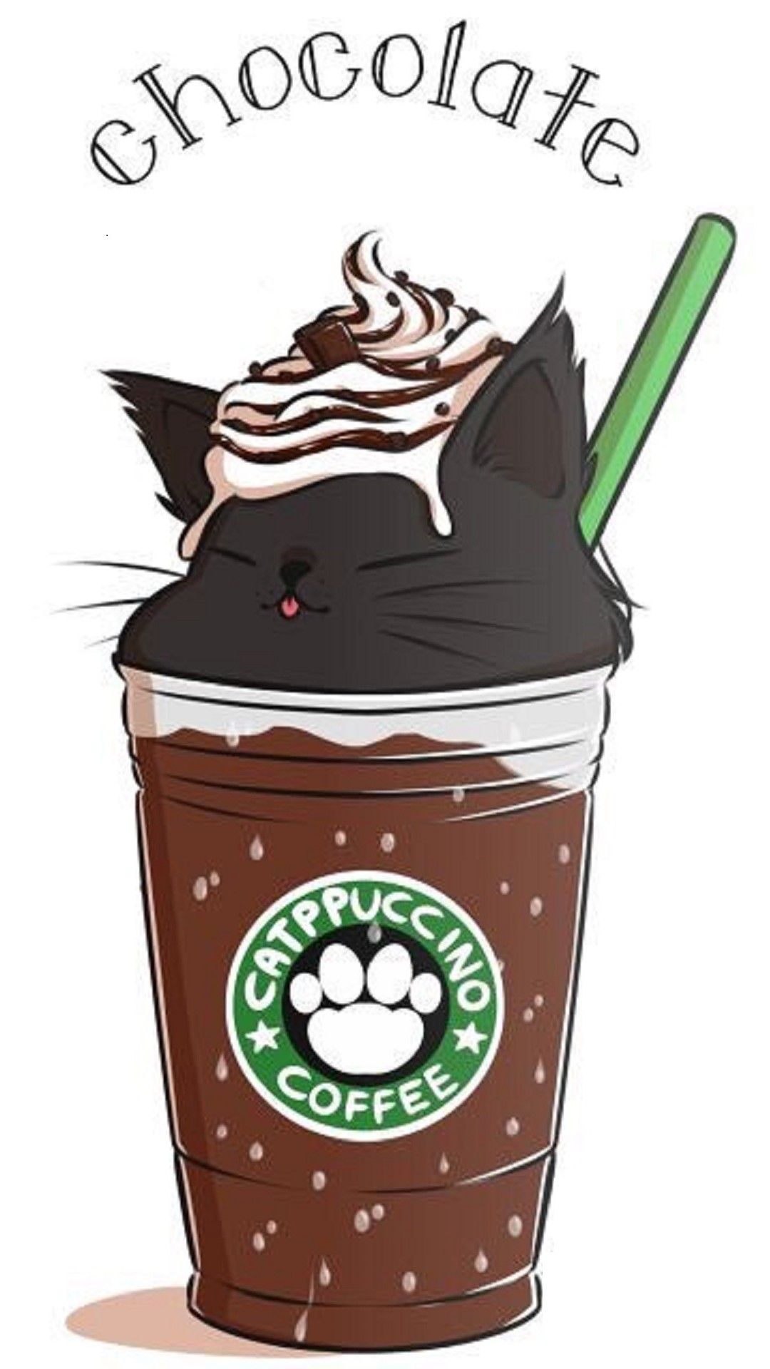 Chocolate catpuccino to see more #animals #art wallpaper - #cute #cuteanimals. Cute kawaii drawings, Kawaii drawings, Cute drawings