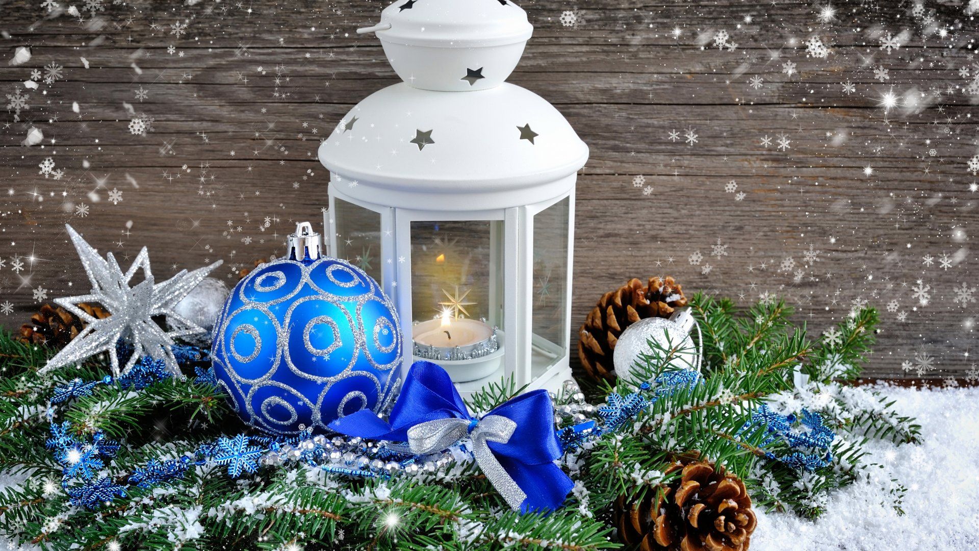Download desktop wallpaper Winter Snow Merry Christmas Decoration Lantern 1920x1080