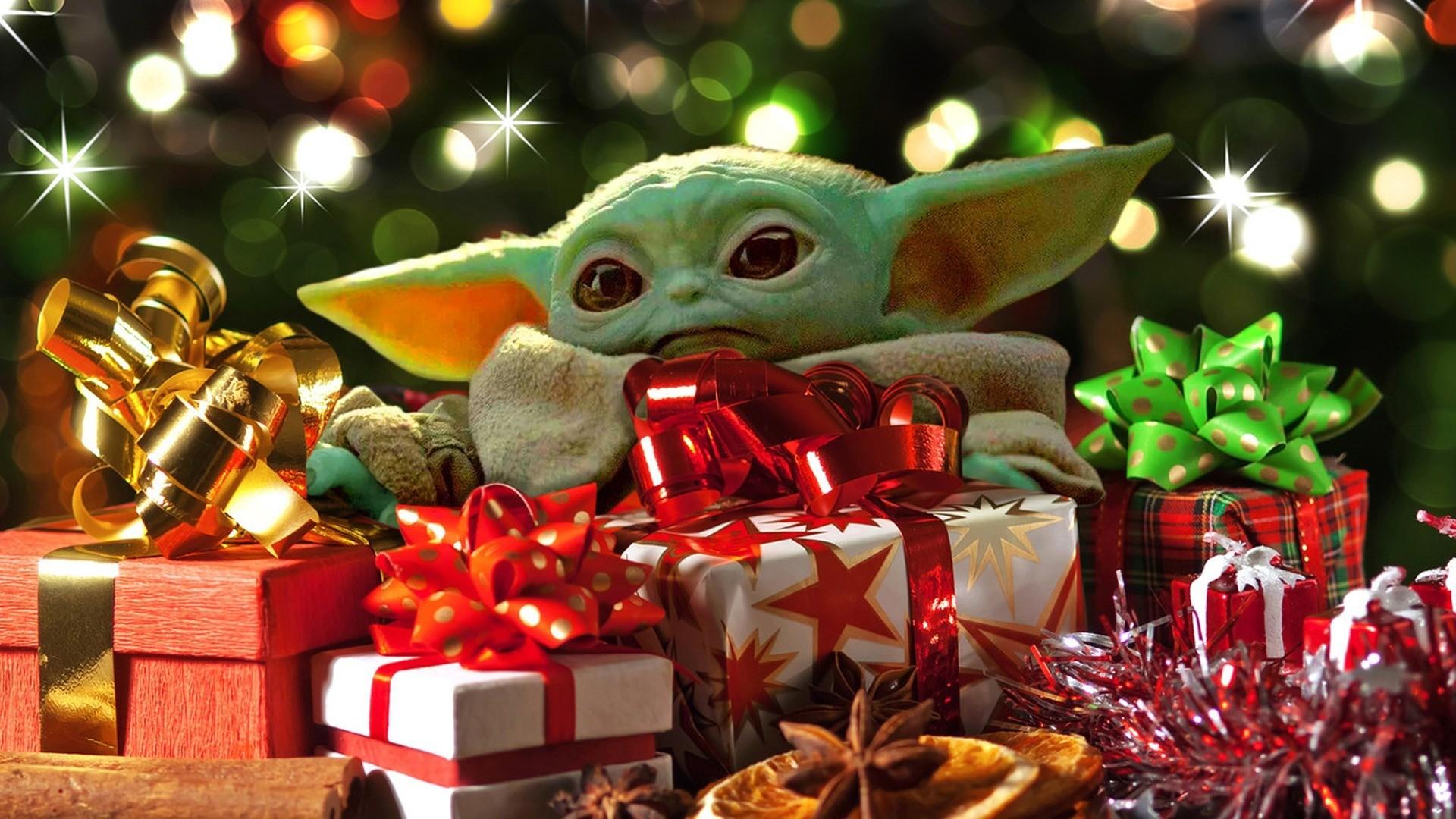Star Wars Baby Yoda Christmas Wallpaper