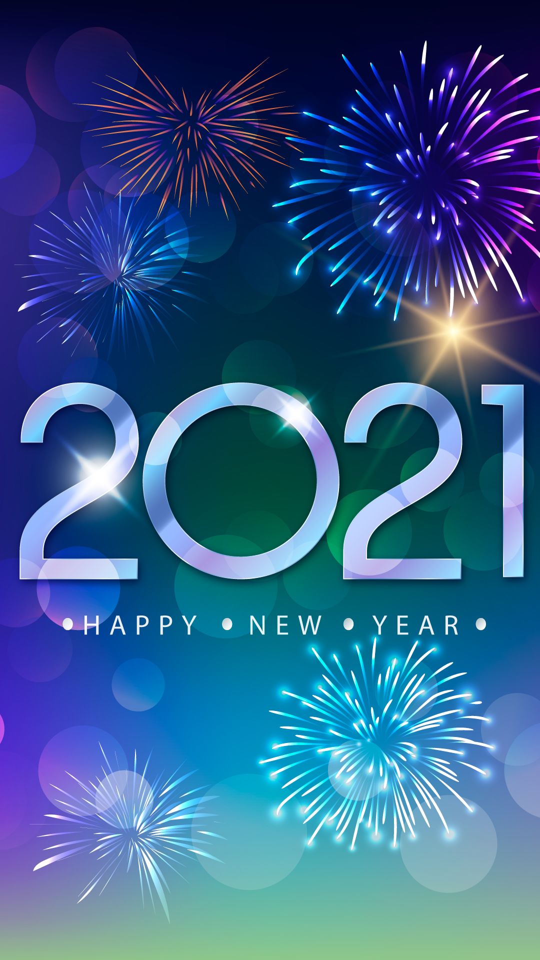Wallpaper beautiful new year 2021 fireworks + Download Wallpaper