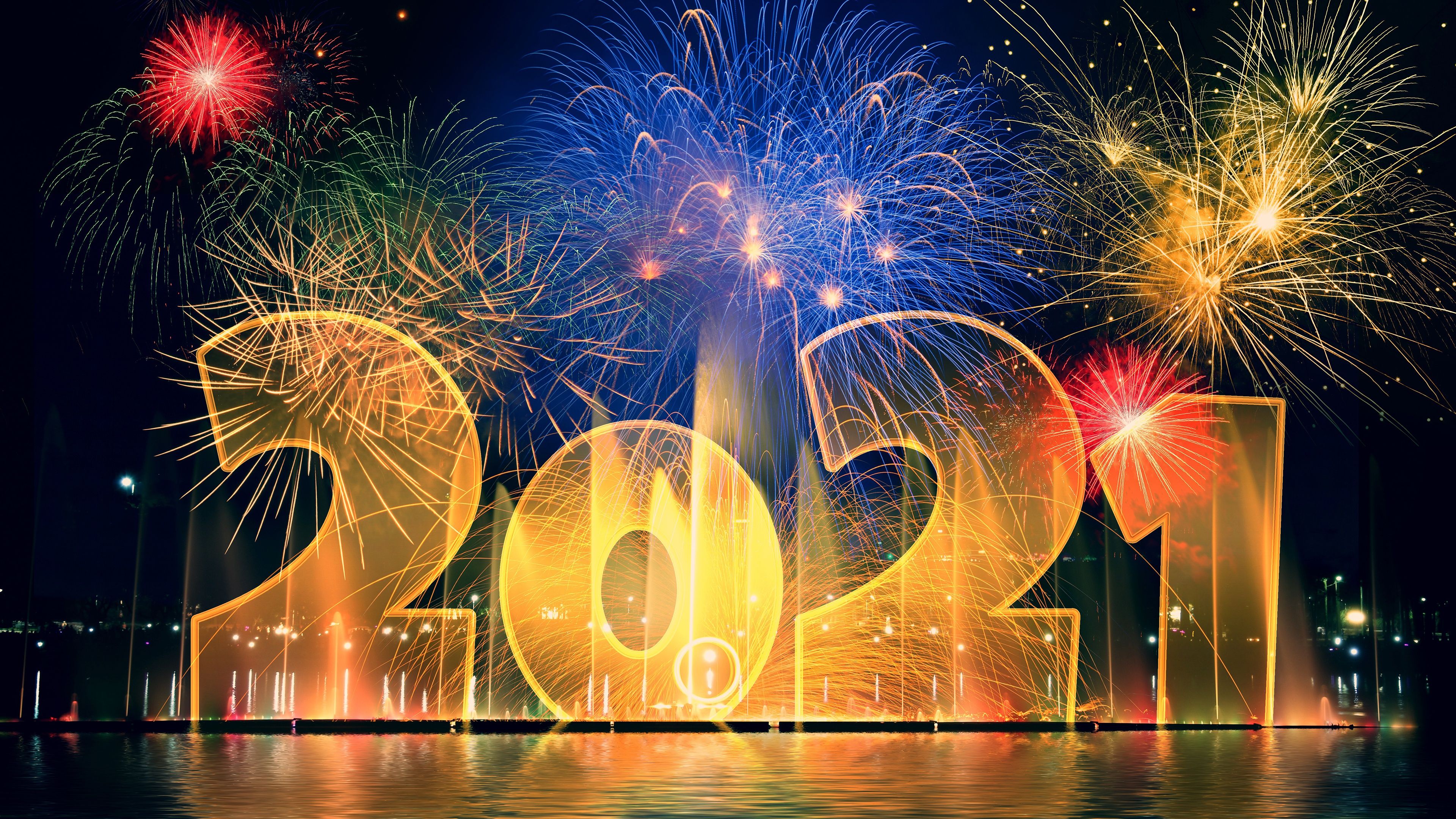 Happy New Year 2021 Background Wallpaper 3840×2160