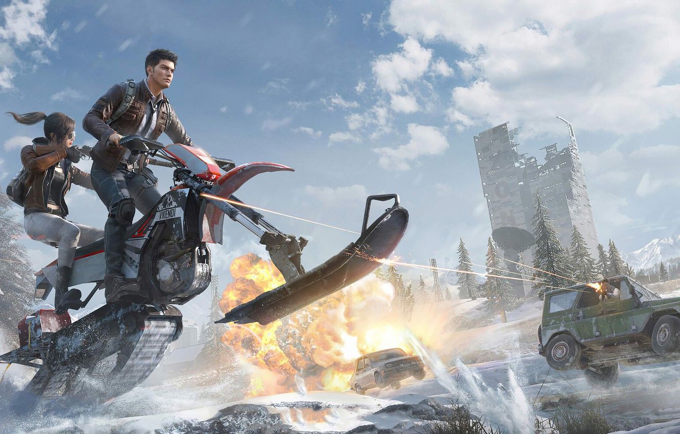 Wallpaper winter, the explosion, shootout, 2020, Season 7, PlayerUnknown's Battlegrounds, PUBG Corporation image for desktop, section игры