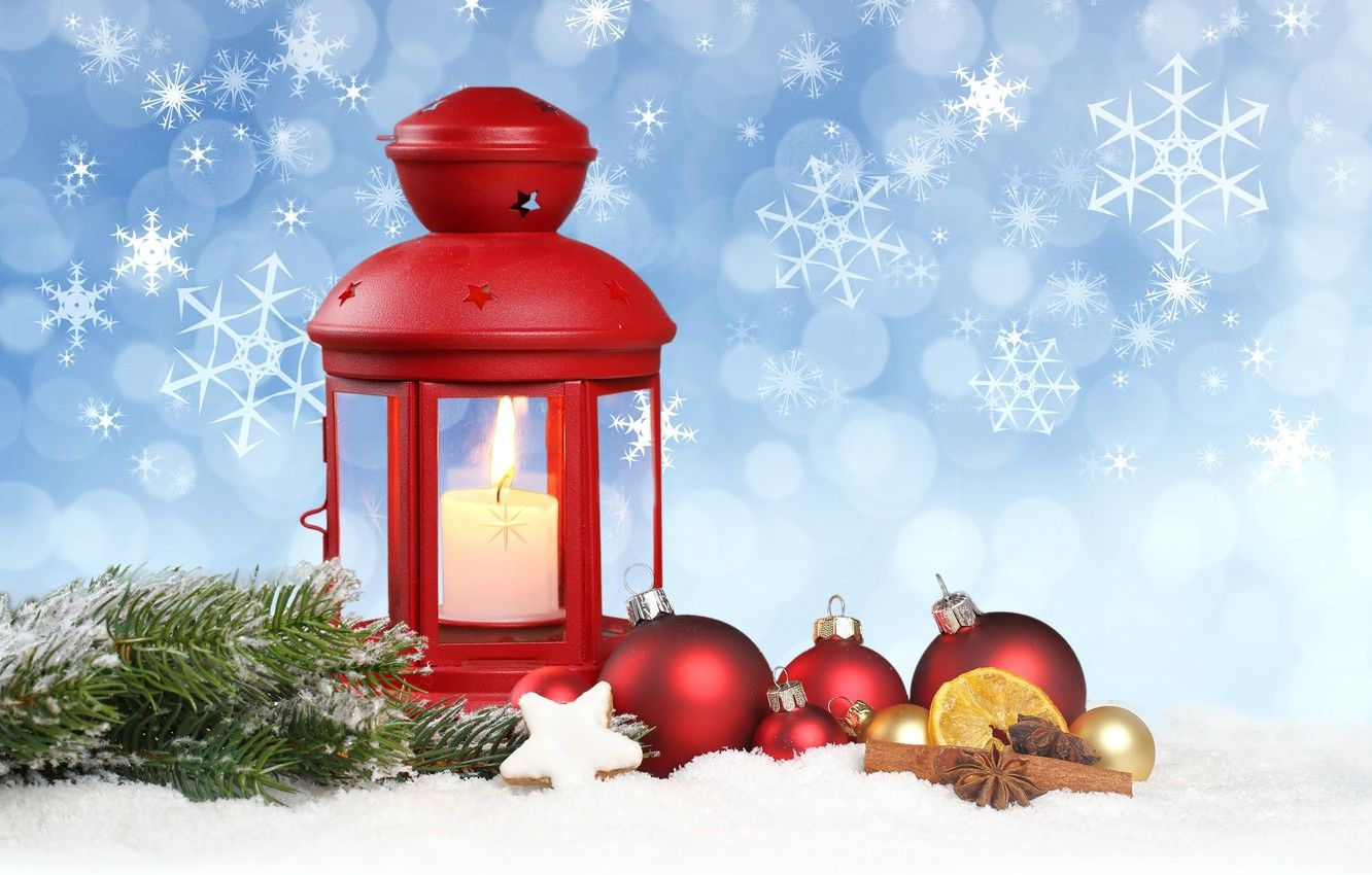 Wallpaper stars, snow, decoration, snowflakes, balls, lantern, New year, new year, balls, snow, stars, merry christmas, snowflake, lantern, ornaments, merry Christmas image for desktop, section праздники