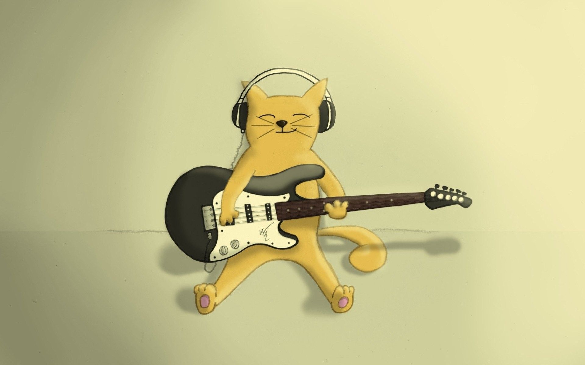 Cat With Guitar, HD Wallpaper. Guitar, Music wallpaper, Music headphones