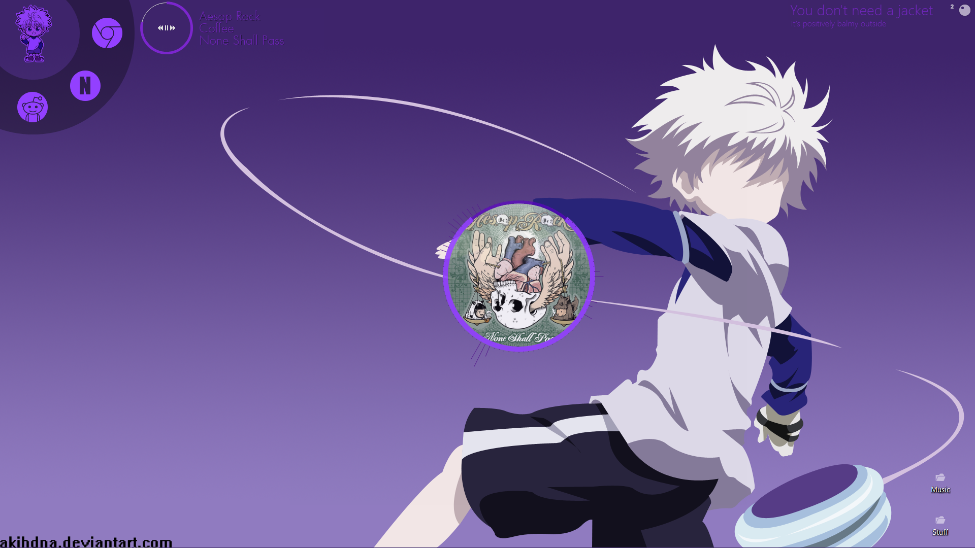 I'm Not Sure If This Is Ok To Put Here, But I'd Like To Submit My Killua Themed Rainmeter Skin