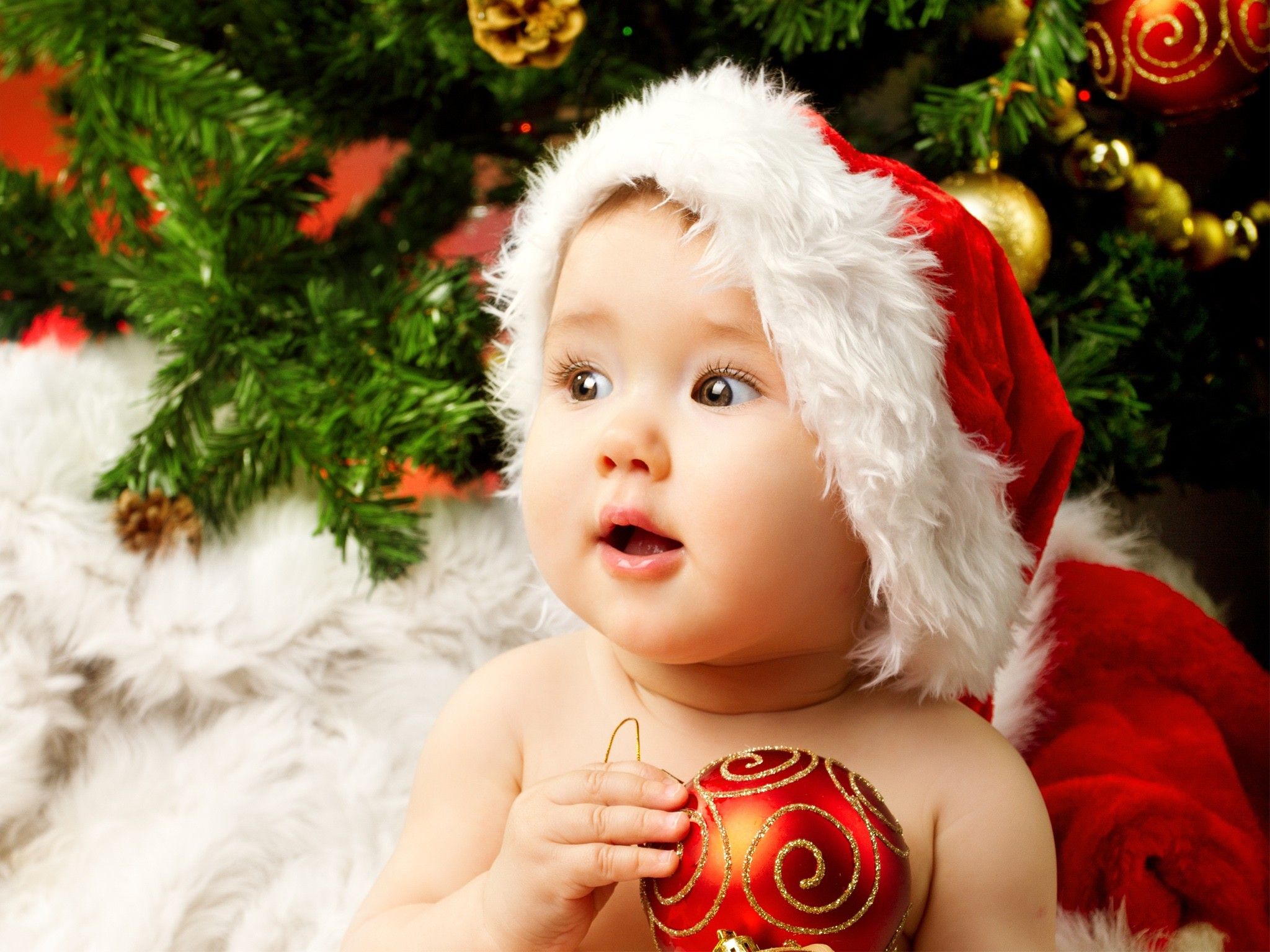Cute Adorable Baby Santa Wallpaper
