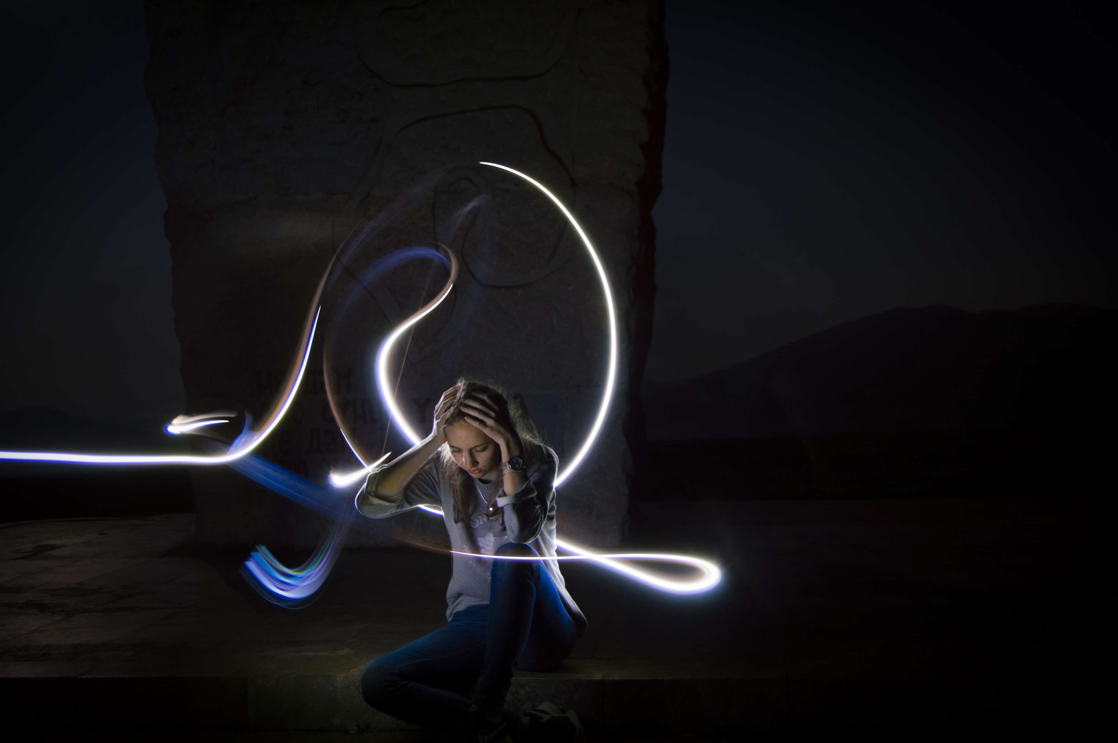 Dark, Darkness, Girl, Light, Mindful, Night 4k Wallpaper Light Dark Wallpaper & Background Download