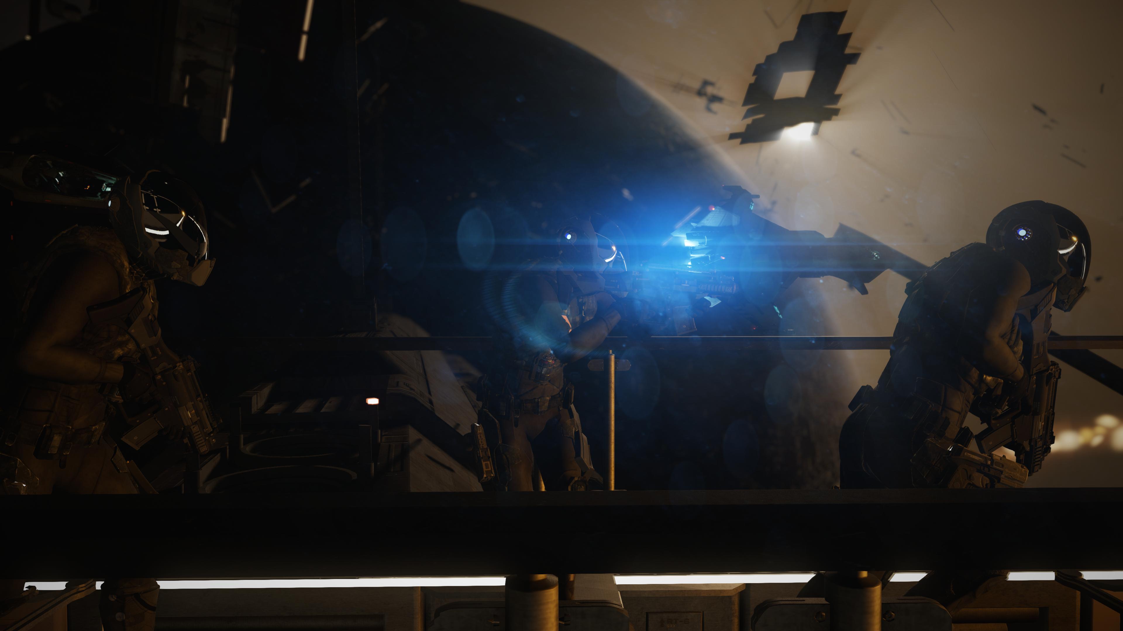 CryEngine) Joint Task Force Firefight Over ArcCorp [4K Wallpaper]