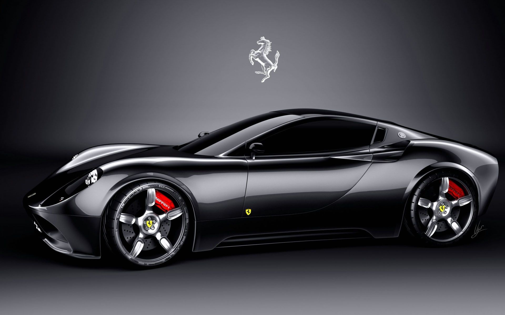 Download Ferrari Black Hot Car Wallpaper 2167