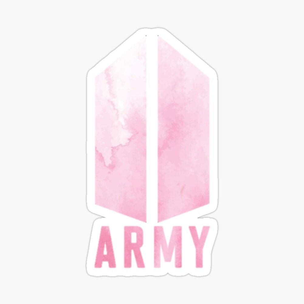 pink BTS ARMY Logo Sticker Greeting Card by manzae.