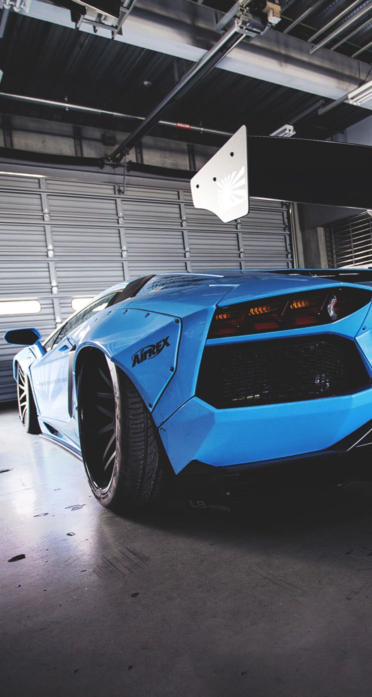 Blue Lamborghini iPhone Wallpaper