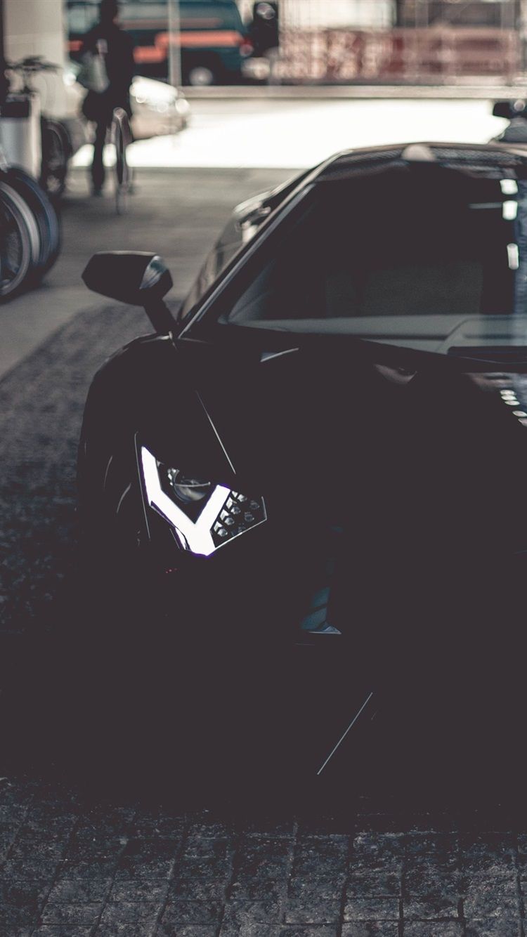 iPhone Wallpaper Lamborghini Aventador Black Supercar Aventador Wallpaper iPhone