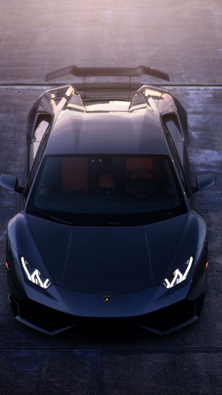 Download Black, Lamborghini Aventador, front wallpaper, 750x1334, iphone 7, iPhone 8