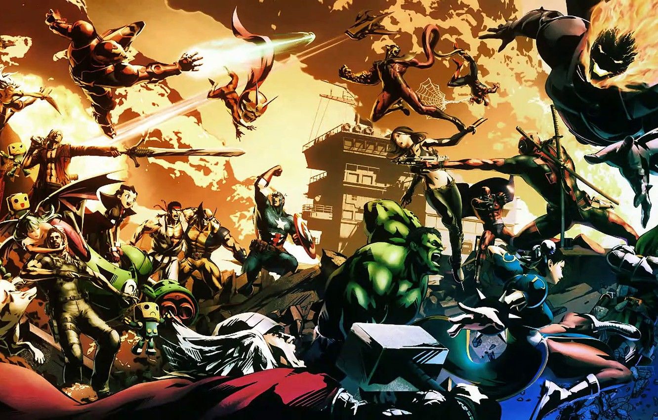 Wallpaper battle, heroes, comic, Marvel vs. Capcom - for desktop, section игры