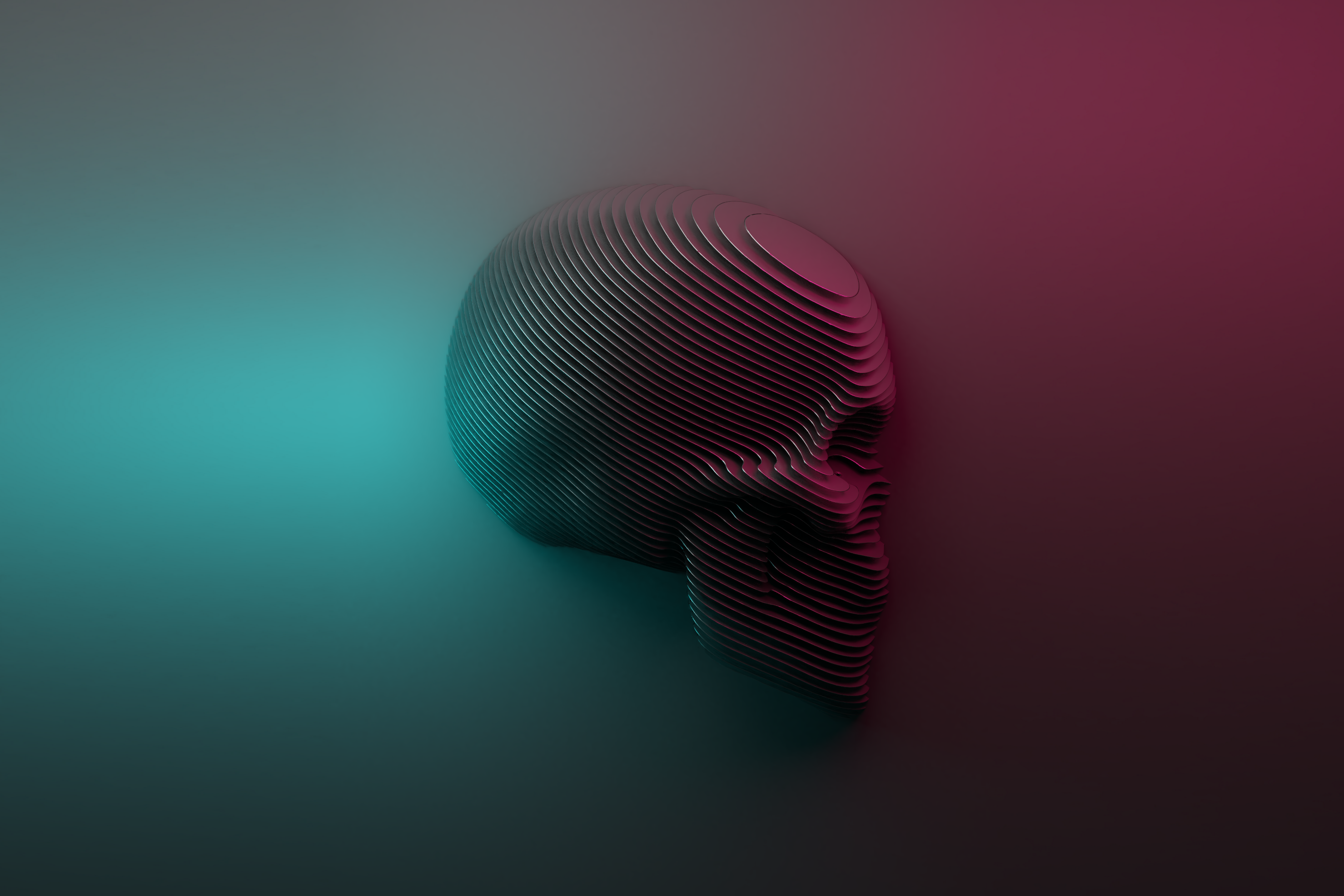 Minimalist Skull. Digital 3D. 2000x2000