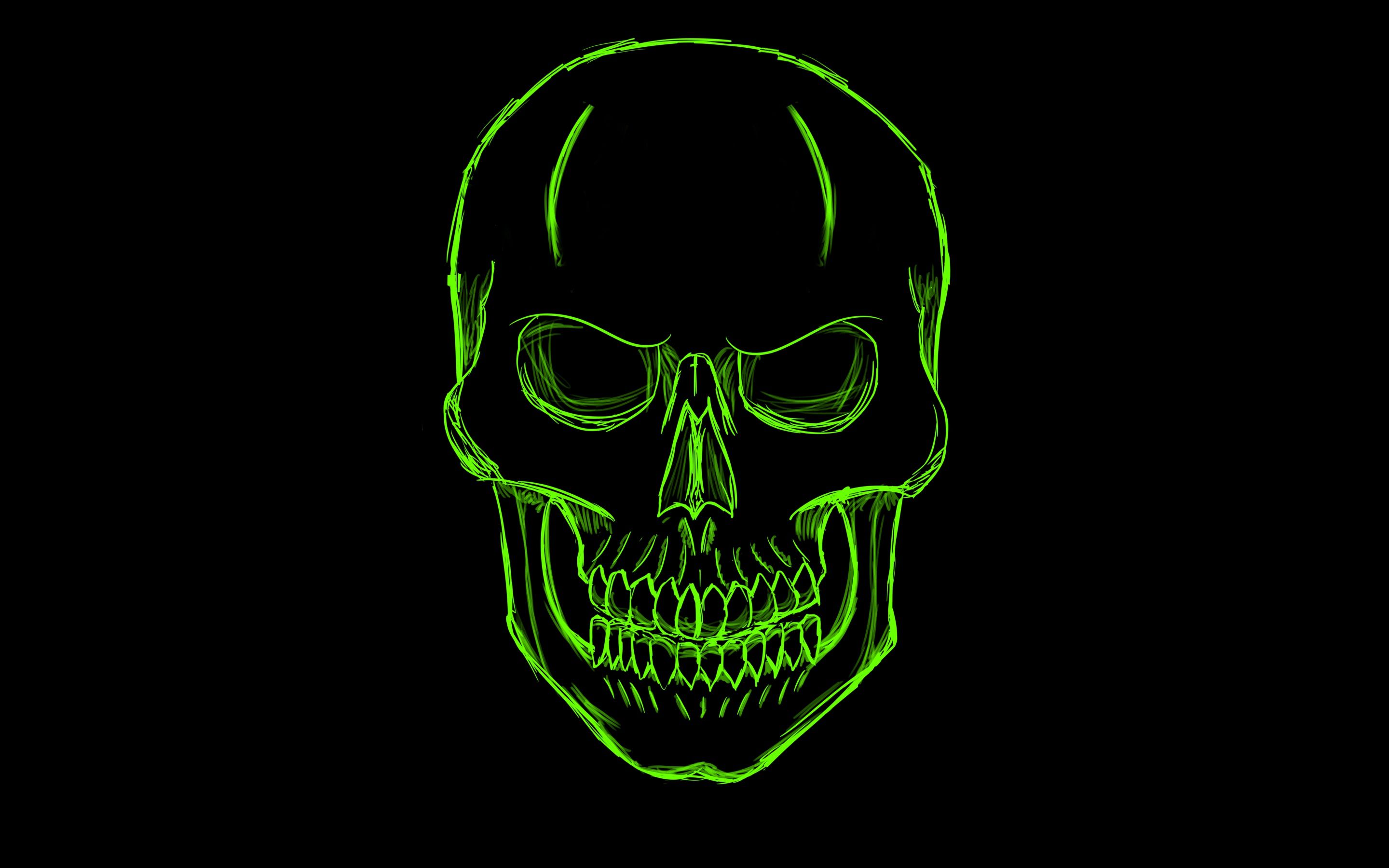 Dark Green Skull Minimalism Art Wallpaper, HD Artist 4K Wallpaper, Image and Background