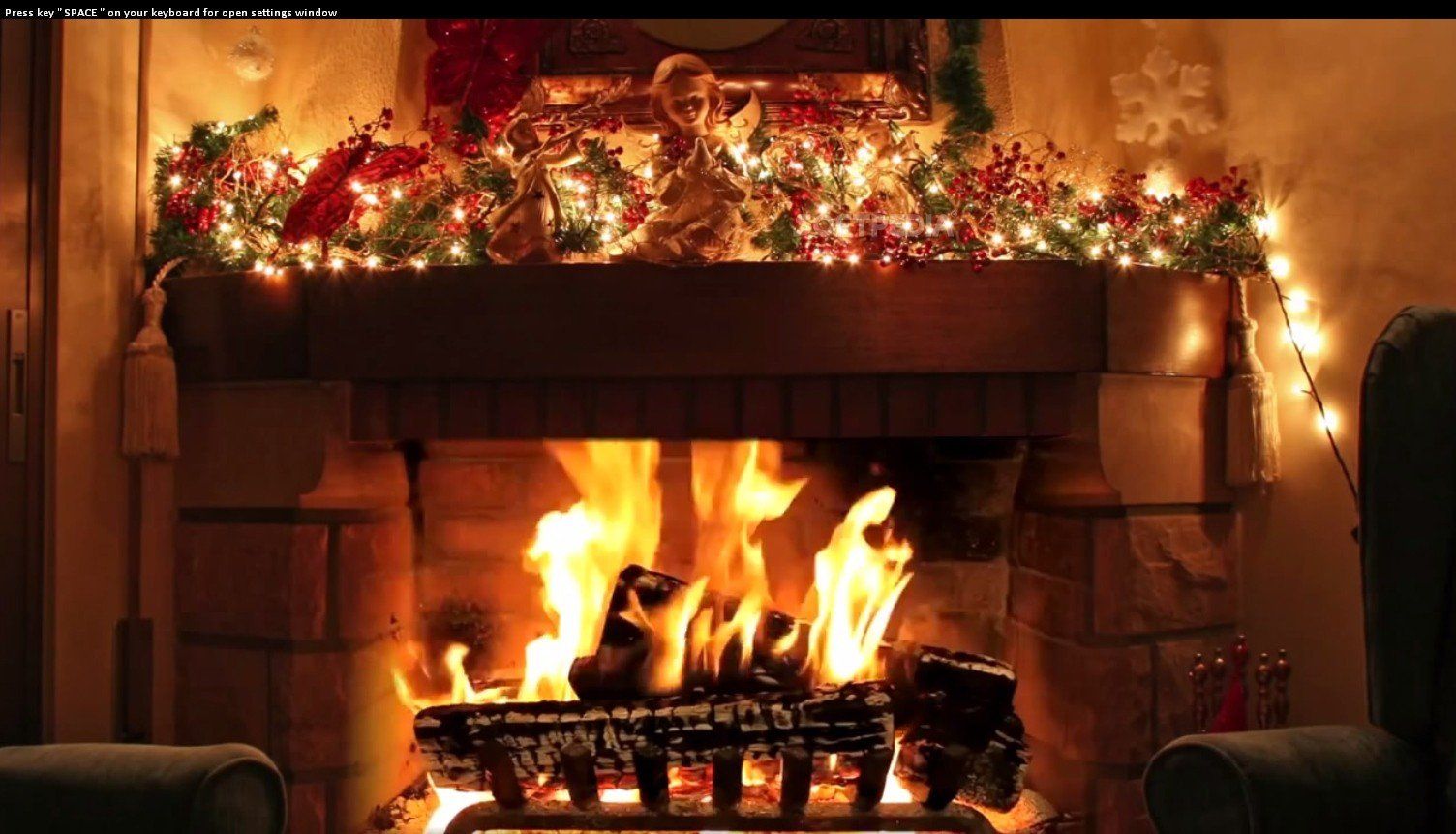 Free Christmas Fireplace Desktop Background
