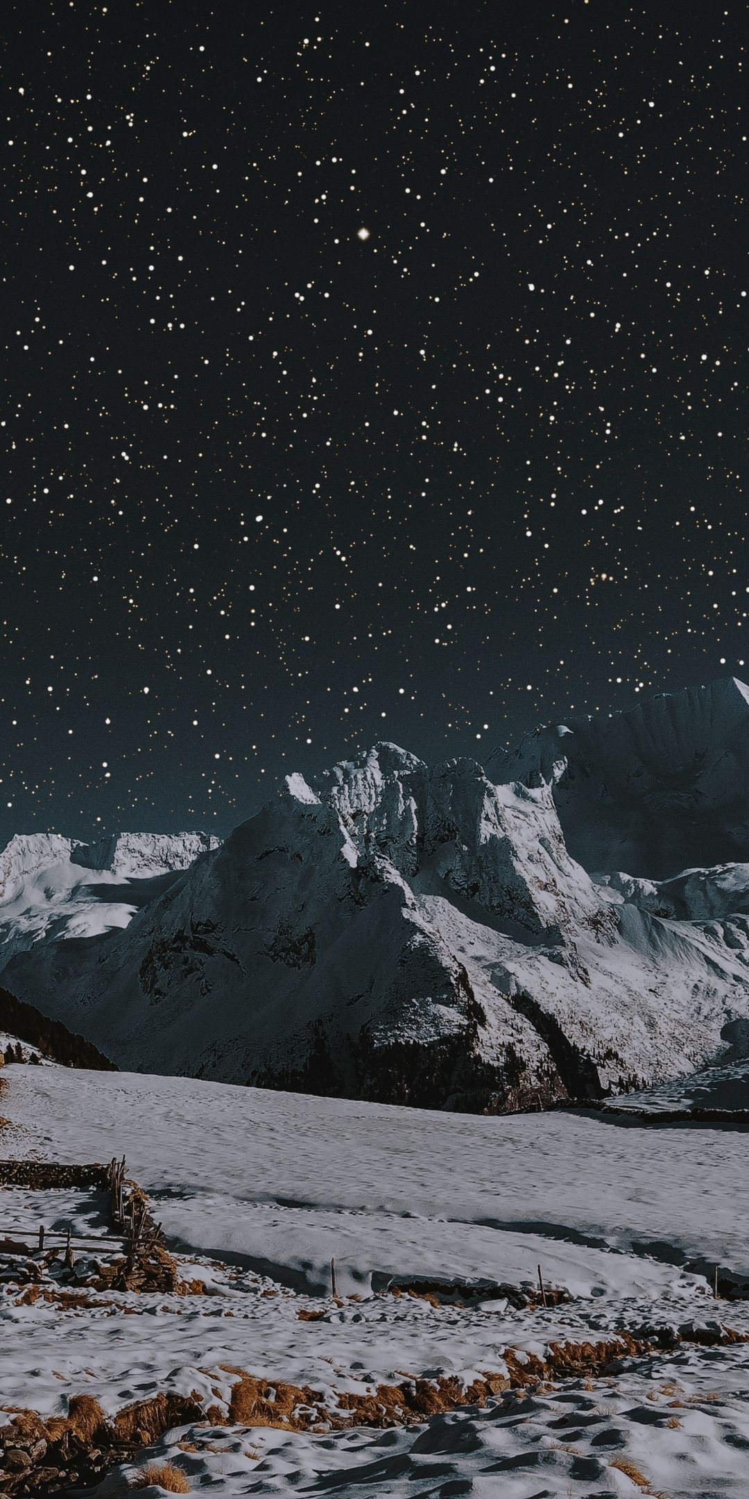 House, winter, landscape, mountains, night, 1080x2160 wallpaper. Winter landscape, Landscape, Nature photography