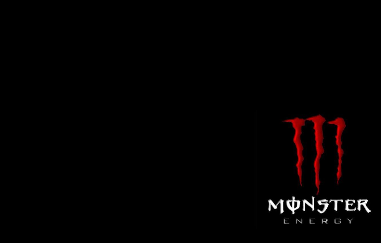 Wallpaper red, monster energy, black background image for desktop, section минимализм