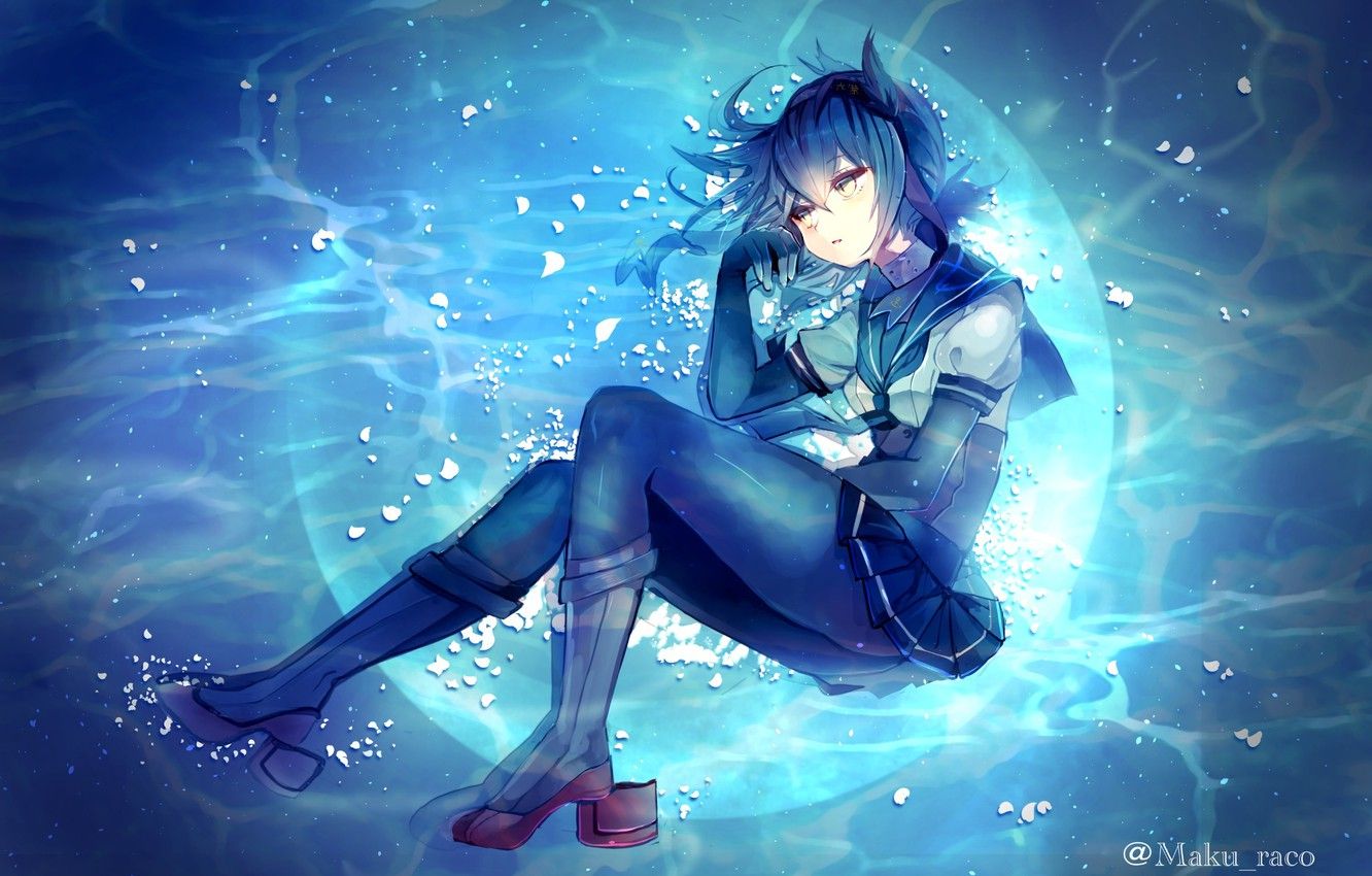 Wallpaper water, girl, anime, art, form, schoolgirl, kantai collection, konomakurako, hatsuzuki image for desktop, section прочее