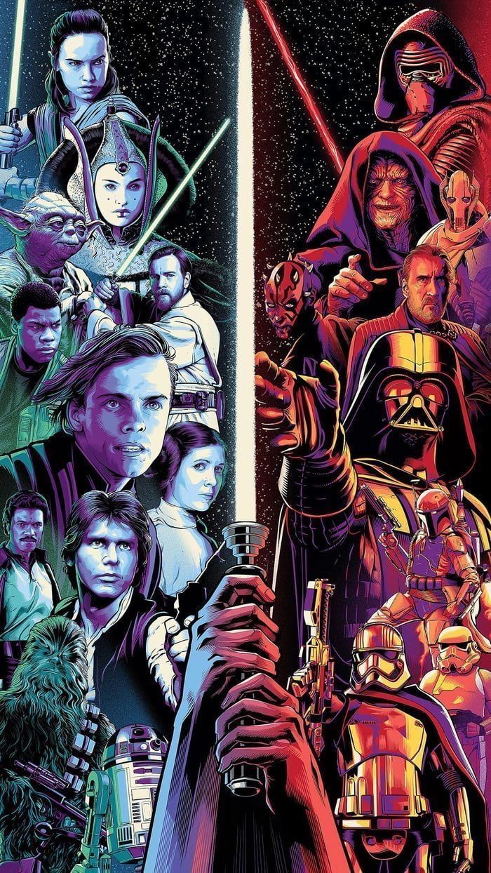 Film Review: Star Wars: The Last Jedi. Star wars painting, Star wars wallpaper iphone, Star wars background