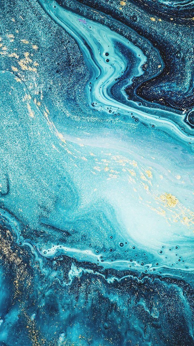 Sea Foam Green, Blue, and Gold Ocean Rapids' iPhone 12 by Nada18. Artistic wallpaper, iPhone background wallpaper, Android wallpaper
