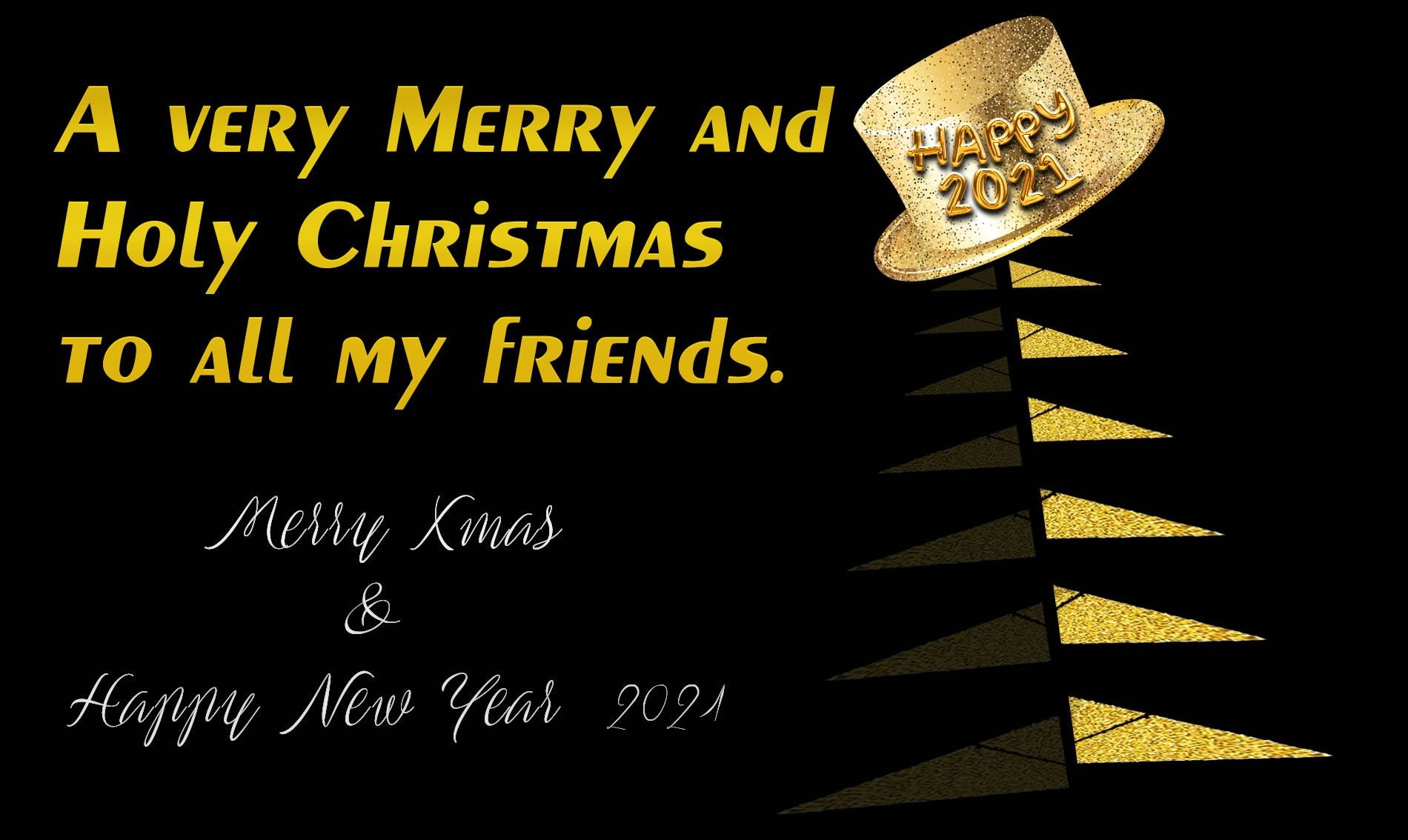 image of Merry Christmas and Happy 2021 Cards with message